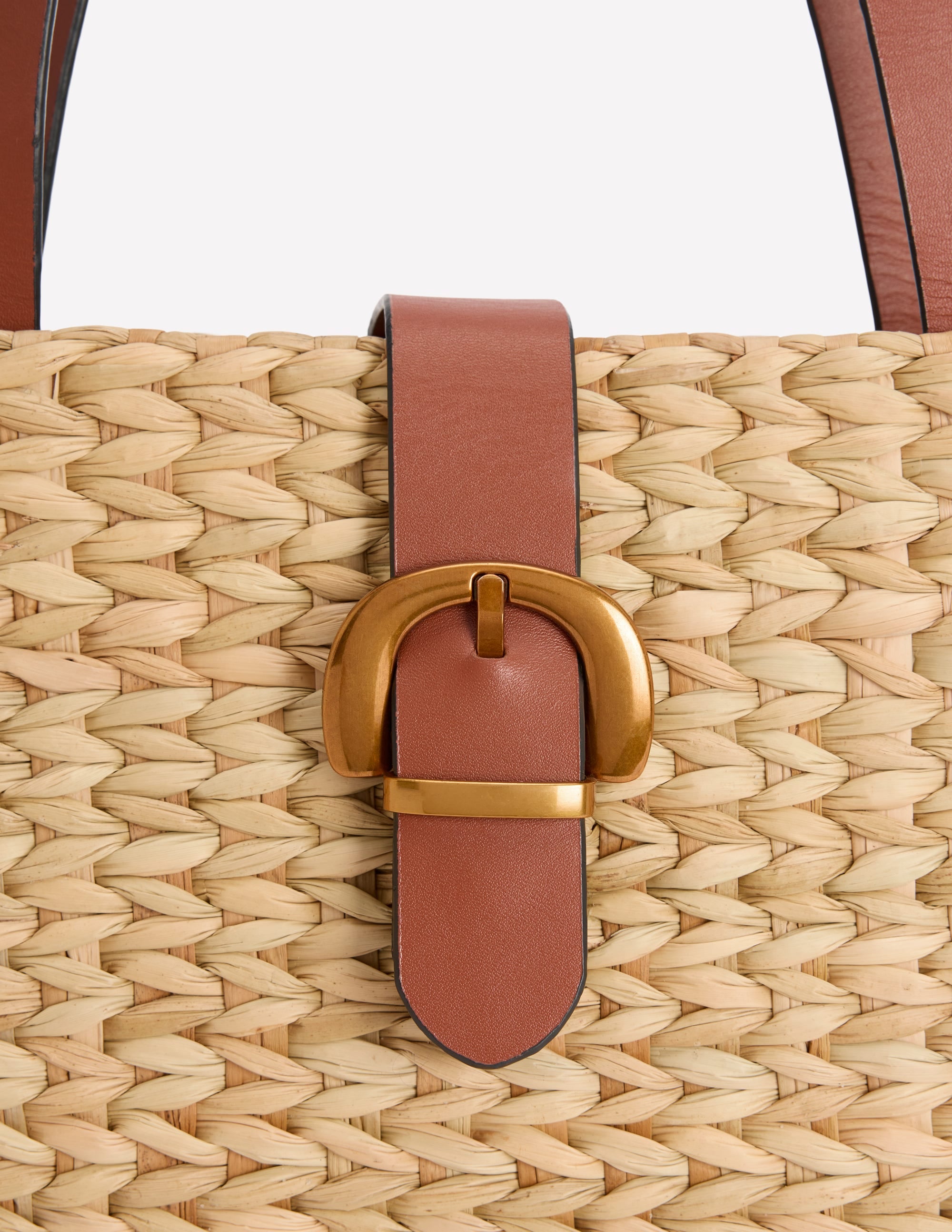 Buckle Tote-Natural Raffia - Image 5