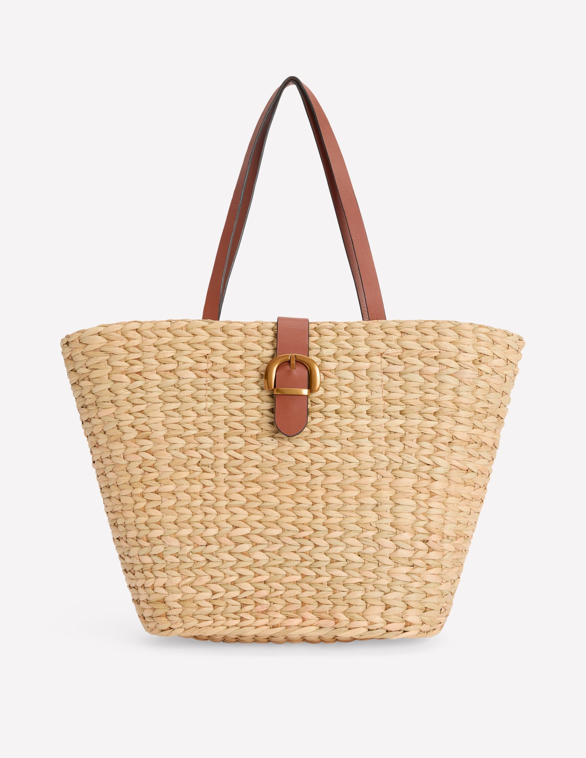 Buckle Tote-Natural Raffia-1