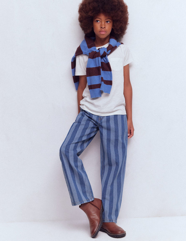 Relaxed Straight Jeans-Stripe Shadow