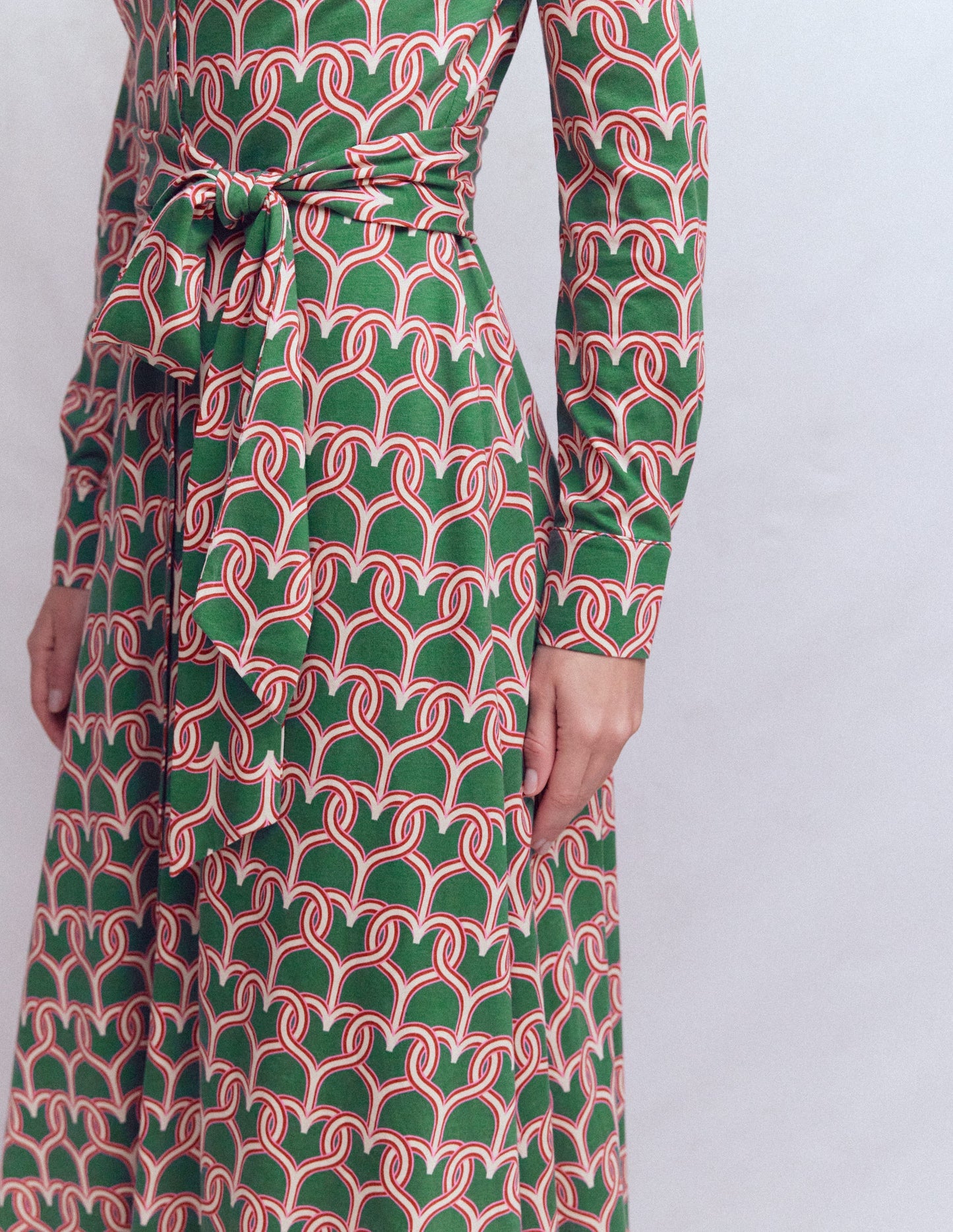 Marcia Jersey Shirt Dress-Hunter Green, Heart Link