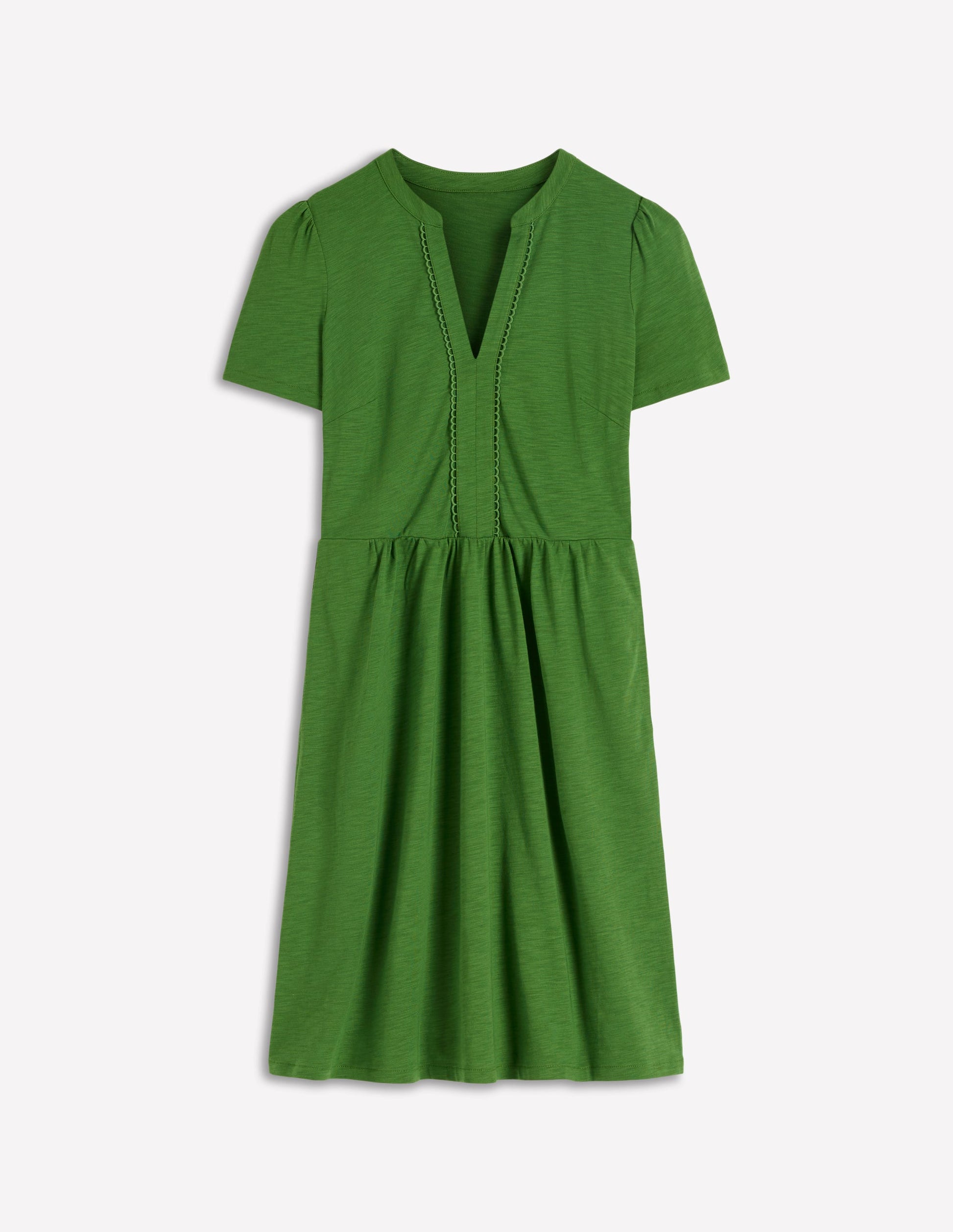 Boden Women's Naomi Short Sleeve Dress in Green | Size 16/18
