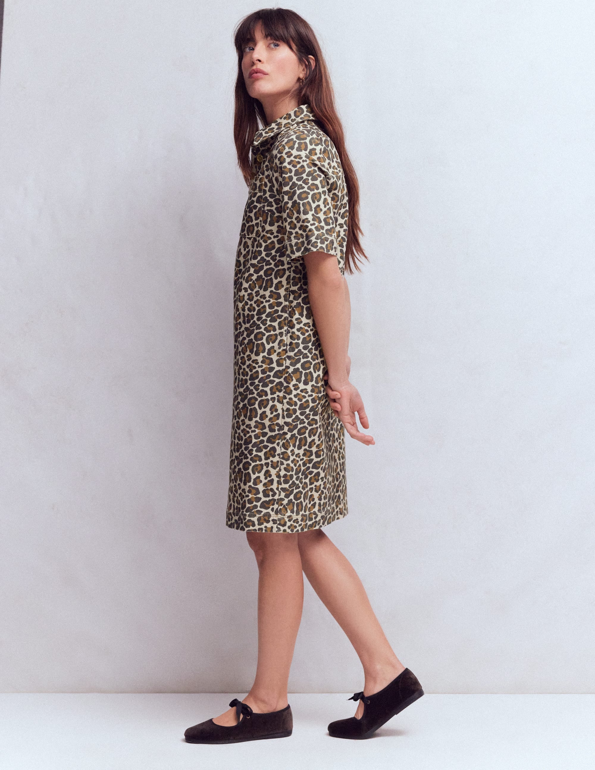 Zia Pocket Shift Dress - Almond Milk, Cheetah Pop | Boden USA
