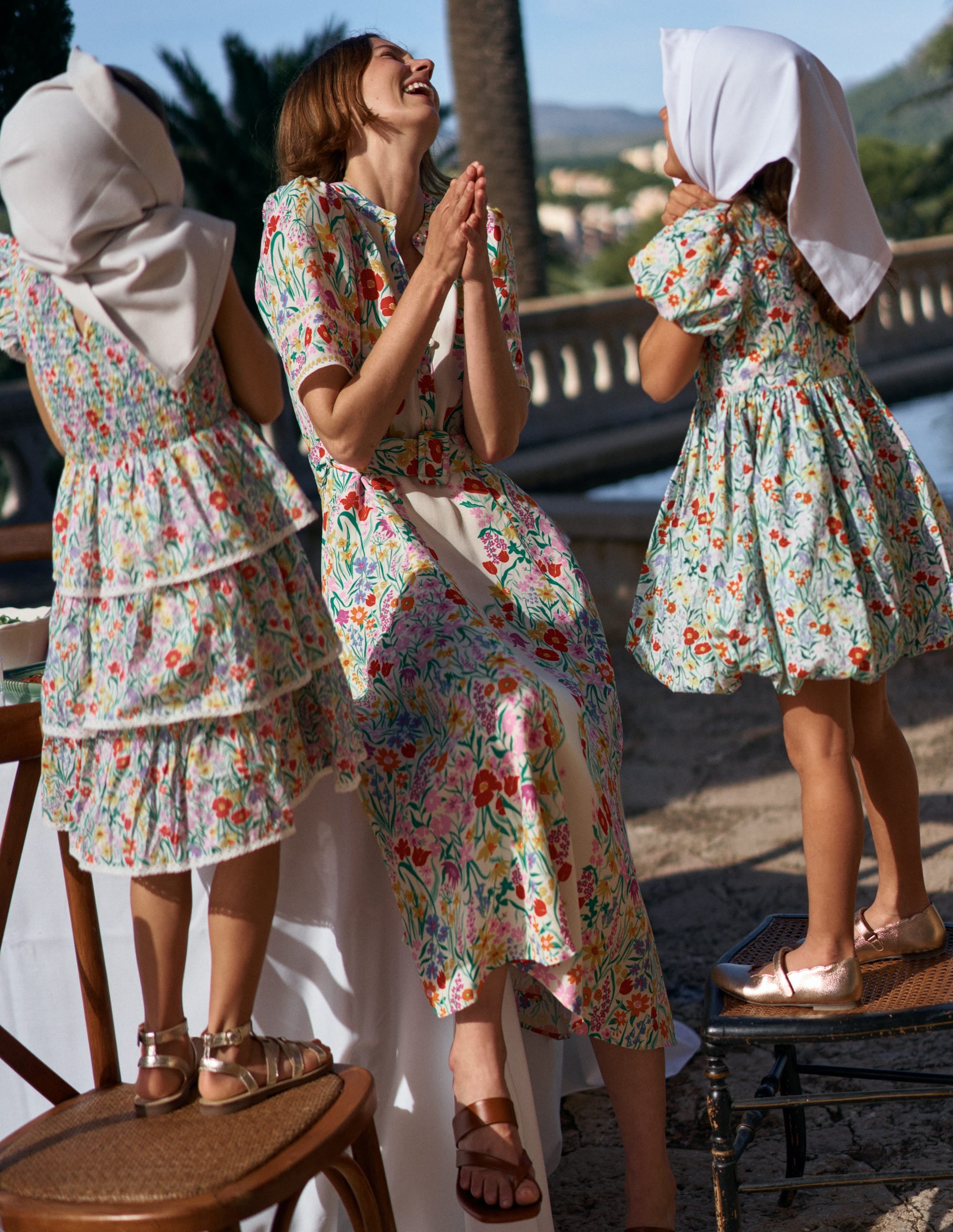 Kate Puff Sleeve Belted Dress-Ivory, Elegant Garden | Boden USA