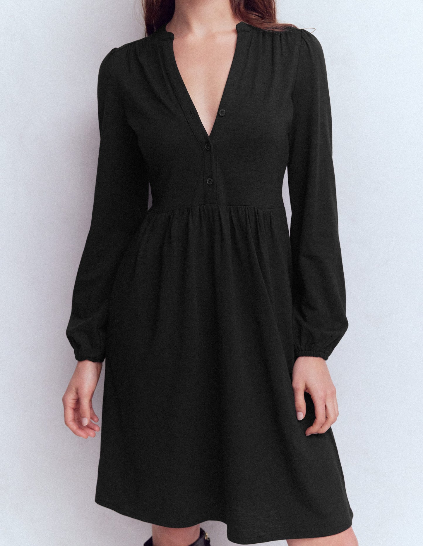 Amy Short Jersey Dress-Black