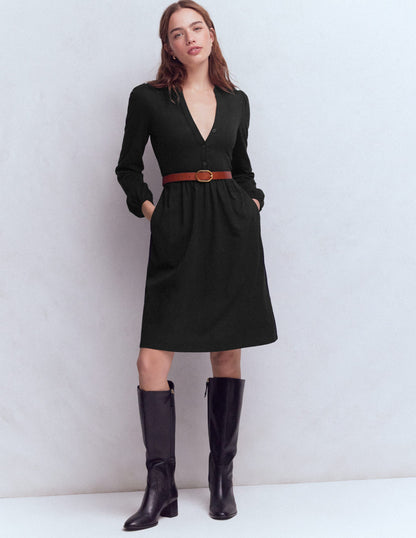 Amy Short Jersey Dress-Black-4