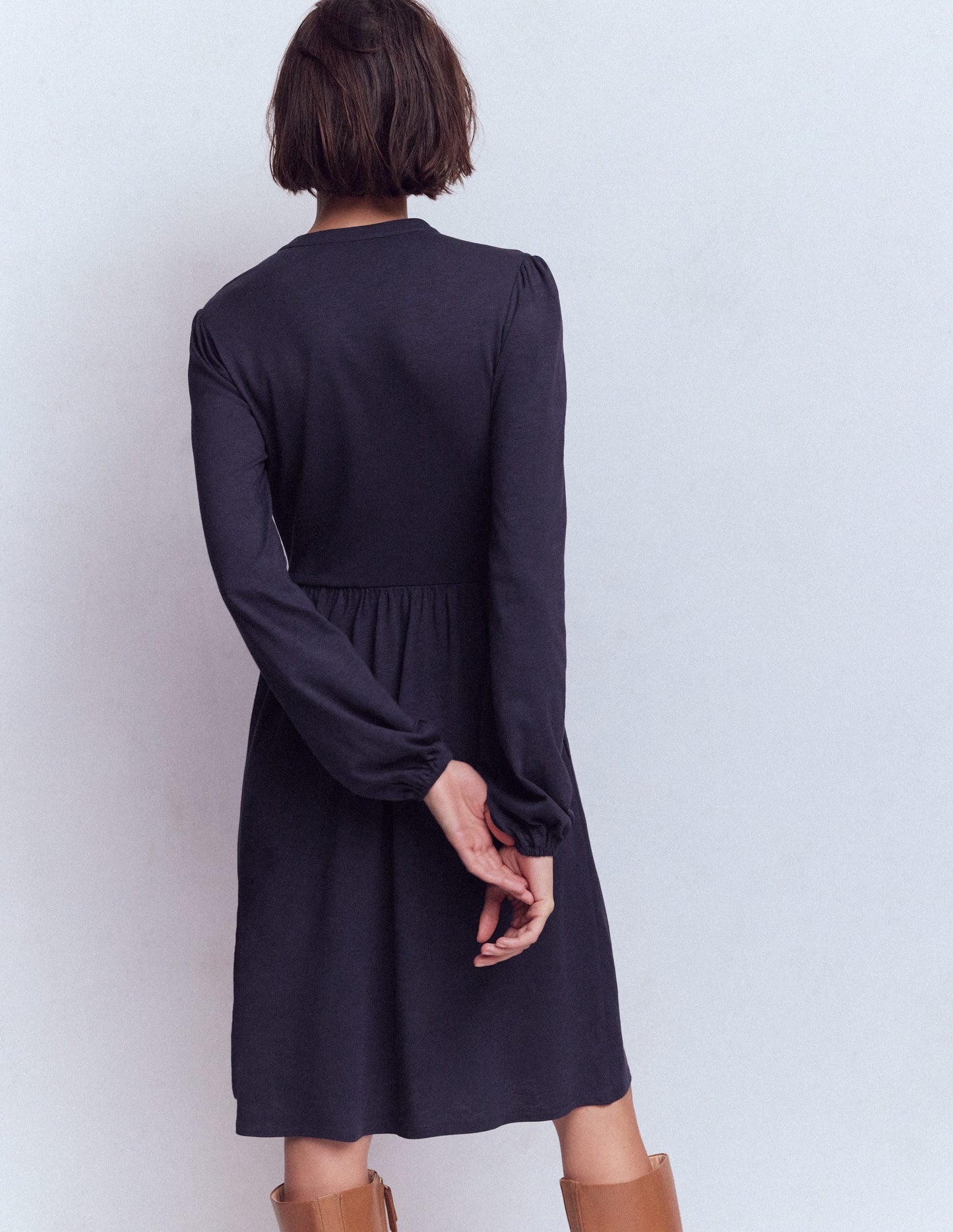 Amy Short Jersey Dress-Navy