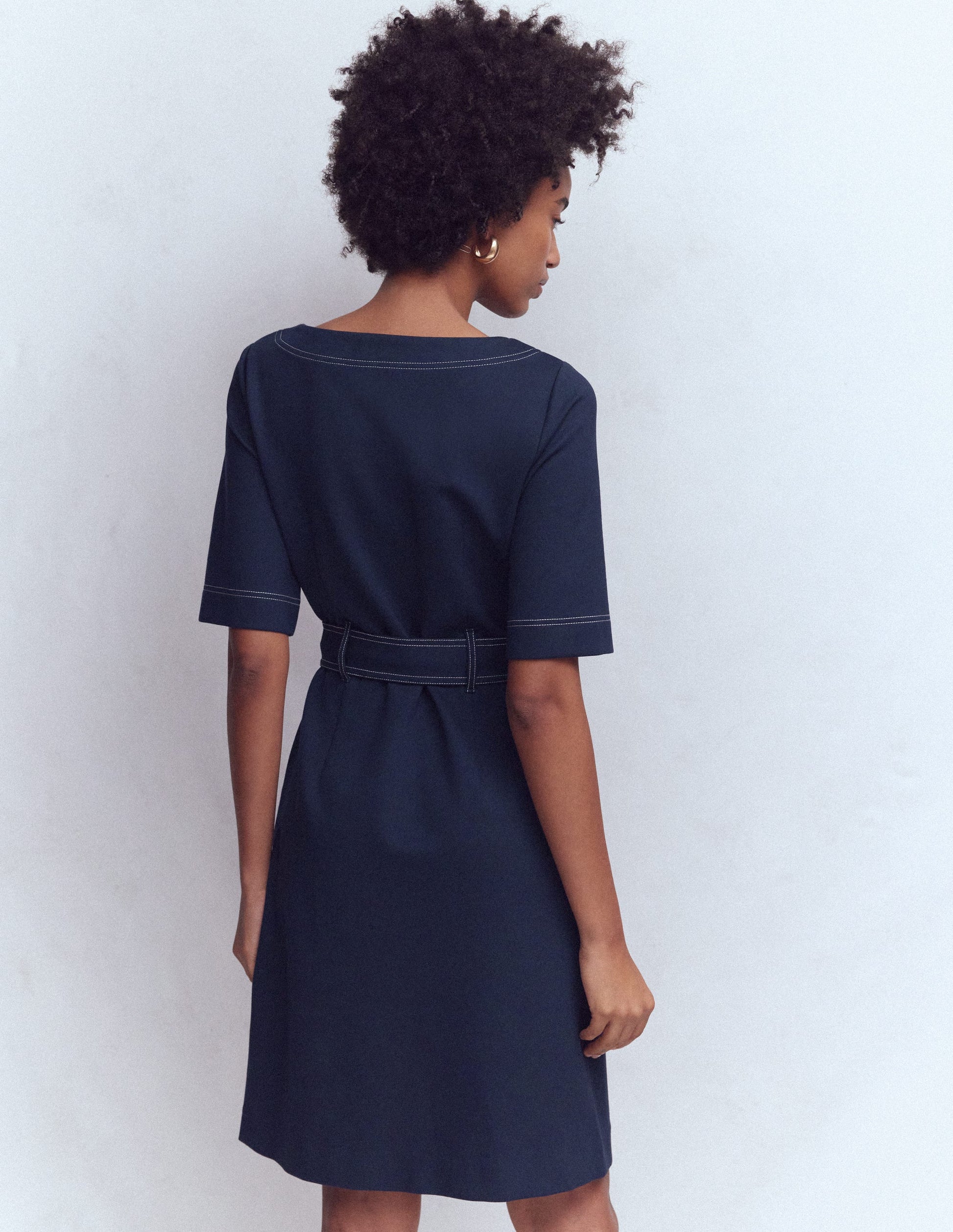 Boden Women's Bria Ponte Shift Dress in Blue | Size 16/18 Boden Women's Bria Ponte Shift Dress in Blue | Size 16/18