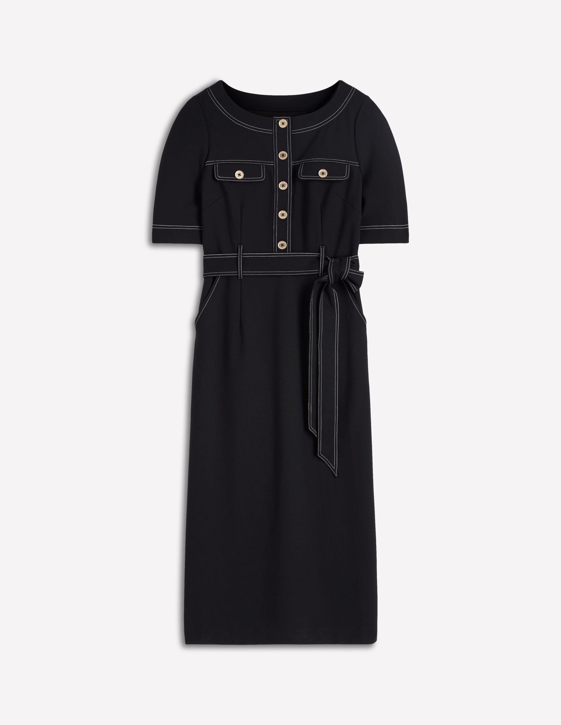 Boden Women's Bria Ponte Midi Dress in Black | Size 2 Boden Women's Bria Ponte Midi Dress in Black | Size 2