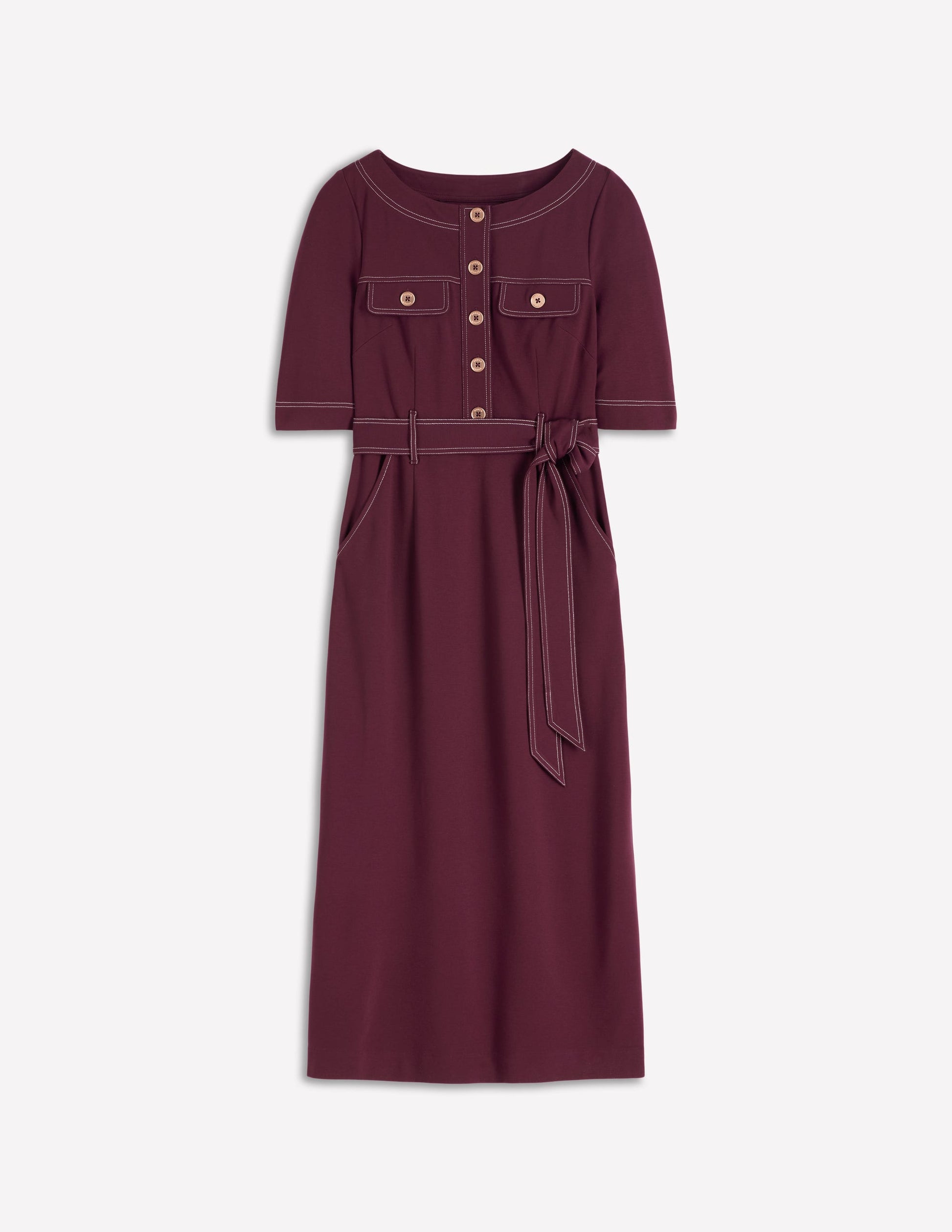 Bria Ponte Midi Dress-Deep Wisteria-5