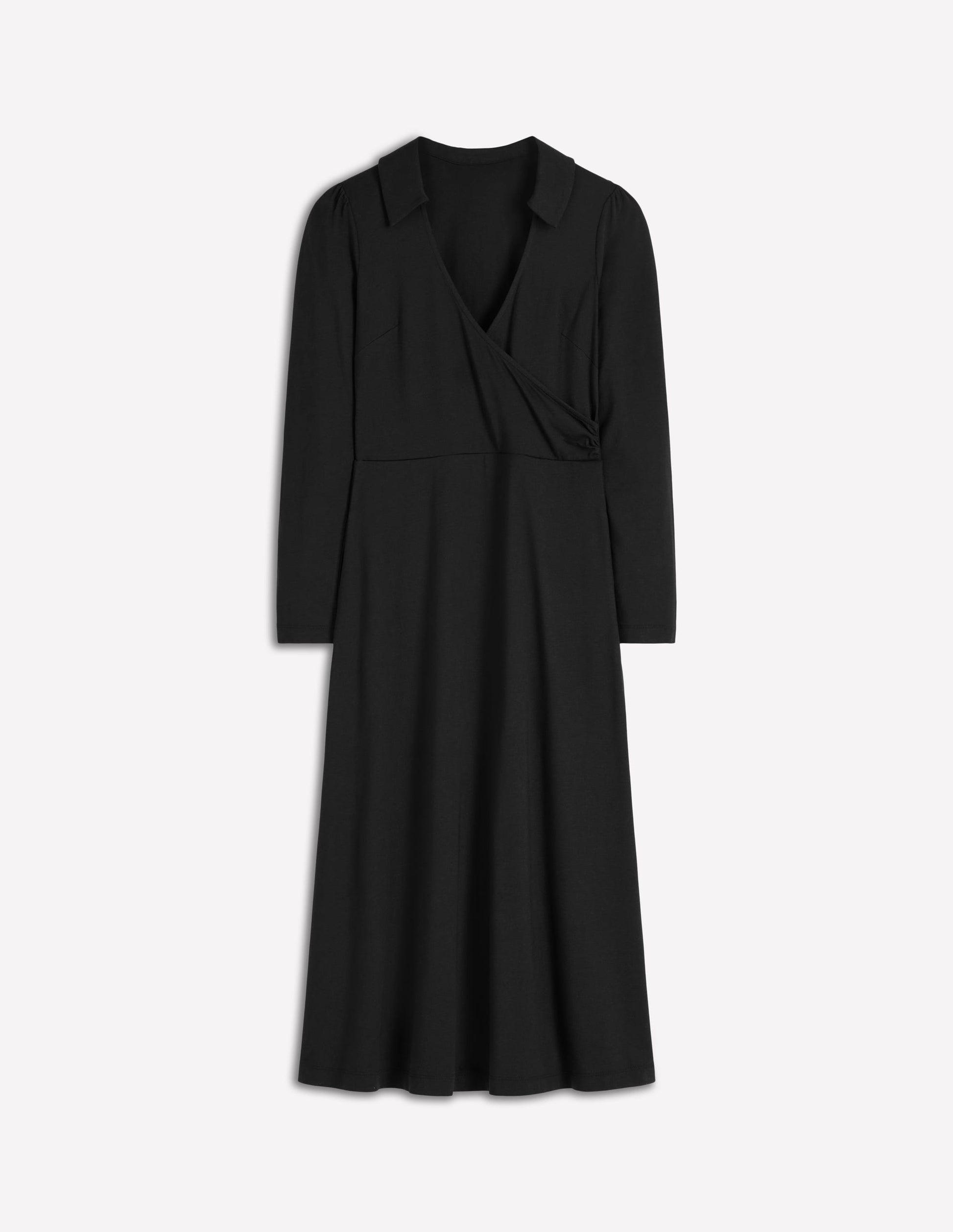 Boden Women's Carla Jersey Wrap Dress in Black | Size 8 Boden Women's Carla Jersey Wrap Dress in Black | Size 8