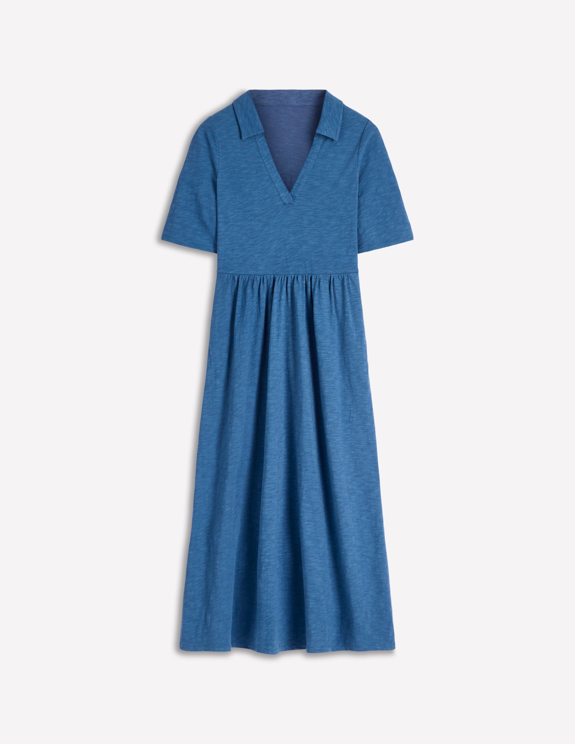 Boden Women's Aria Collared Jersey Dress in Blue | Size 8 Boden Women's Aria Collared Jersey Dress in Blue | Size 8