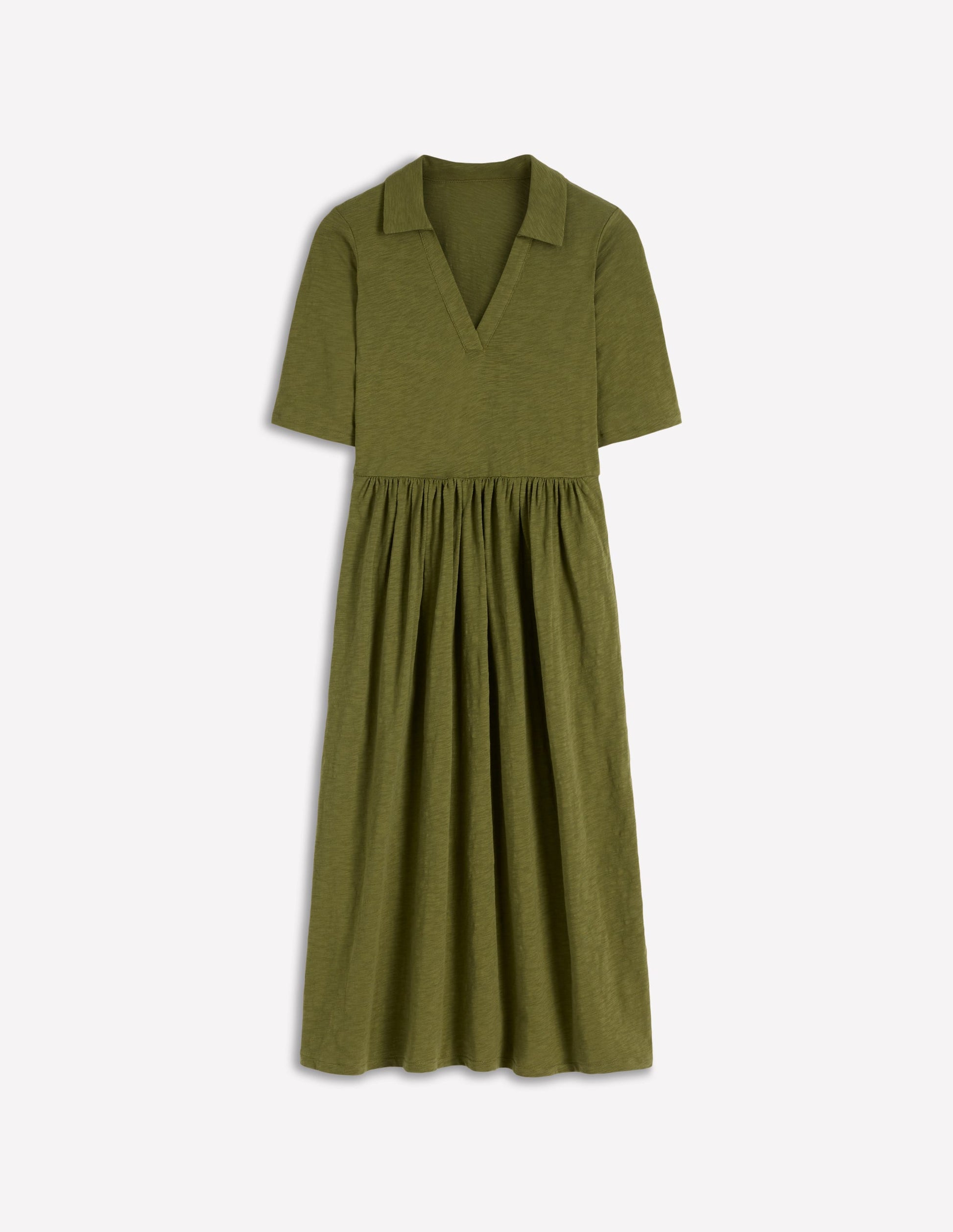 Boden Women's Aria Collared Jersey Dress in Green | Size 4 Boden Women's Aria Collared Jersey Dress in Green | Size 4