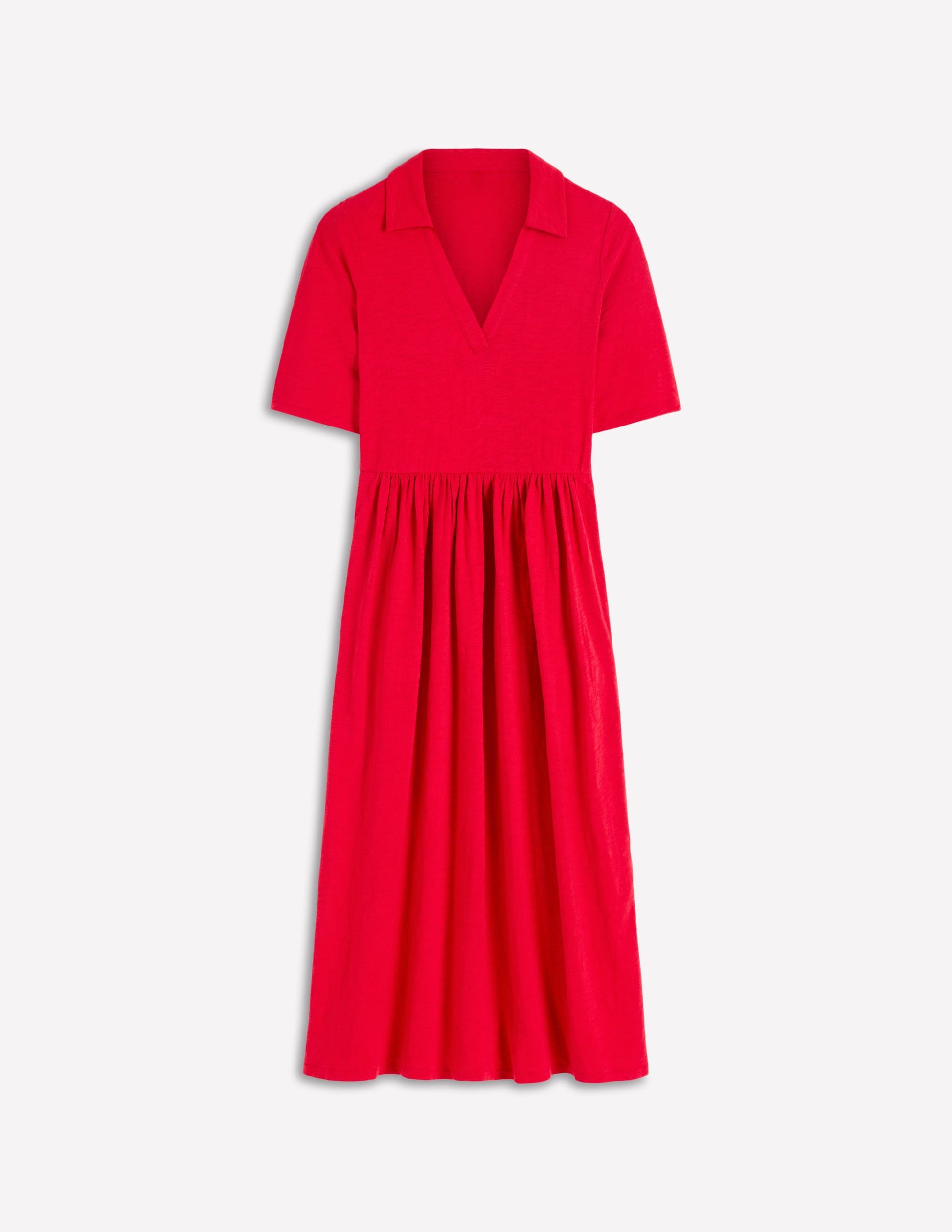 Boden Women's Aria Collared Jersey Dress in Red | Size 12 Boden Women's Aria Collared Jersey Dress in Red | Size 12