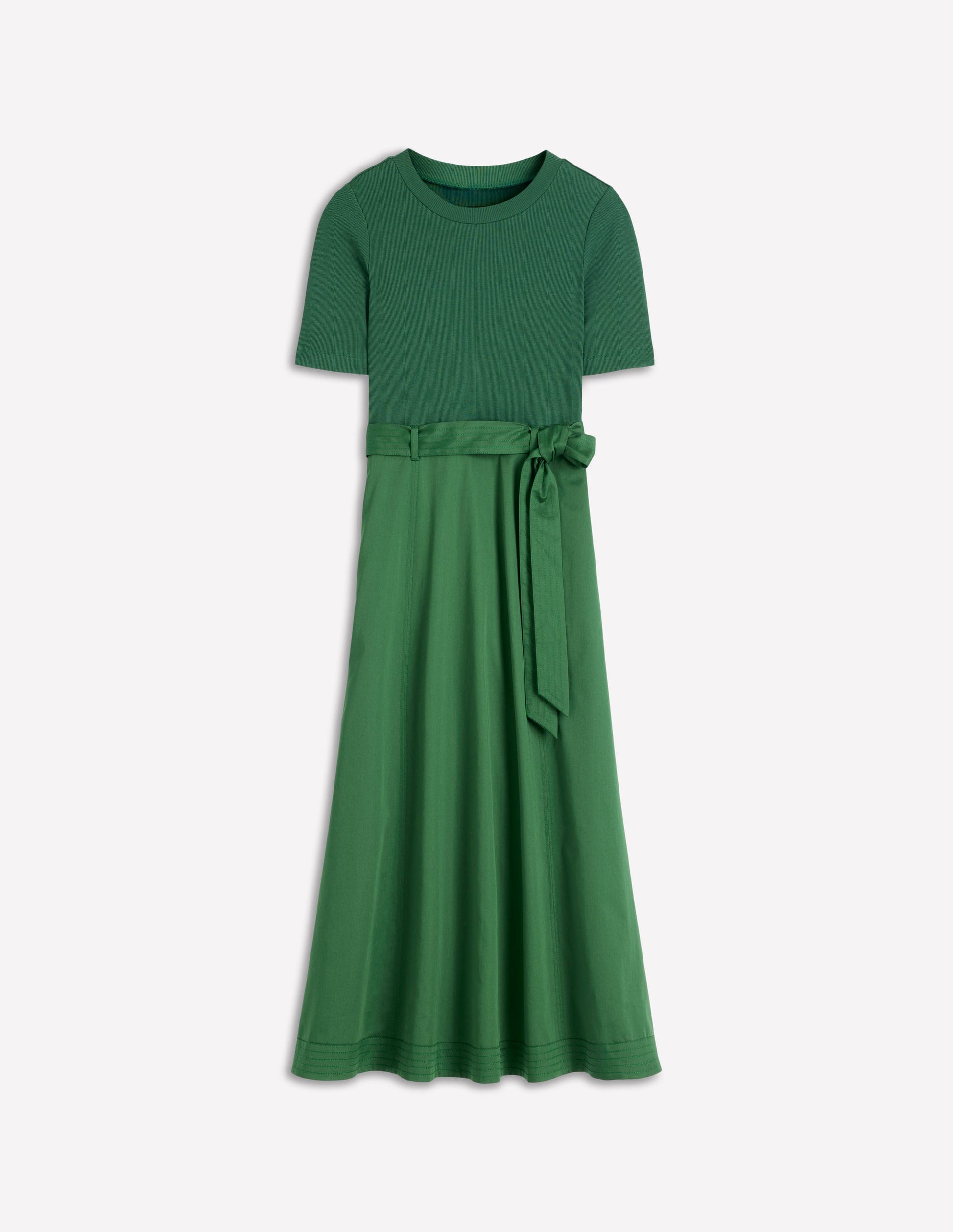 Crew Neck Mix Media Dress-Promenade Green | Boden USA Crew Neck Mix Media Dress-Promenade Green | Boden USA