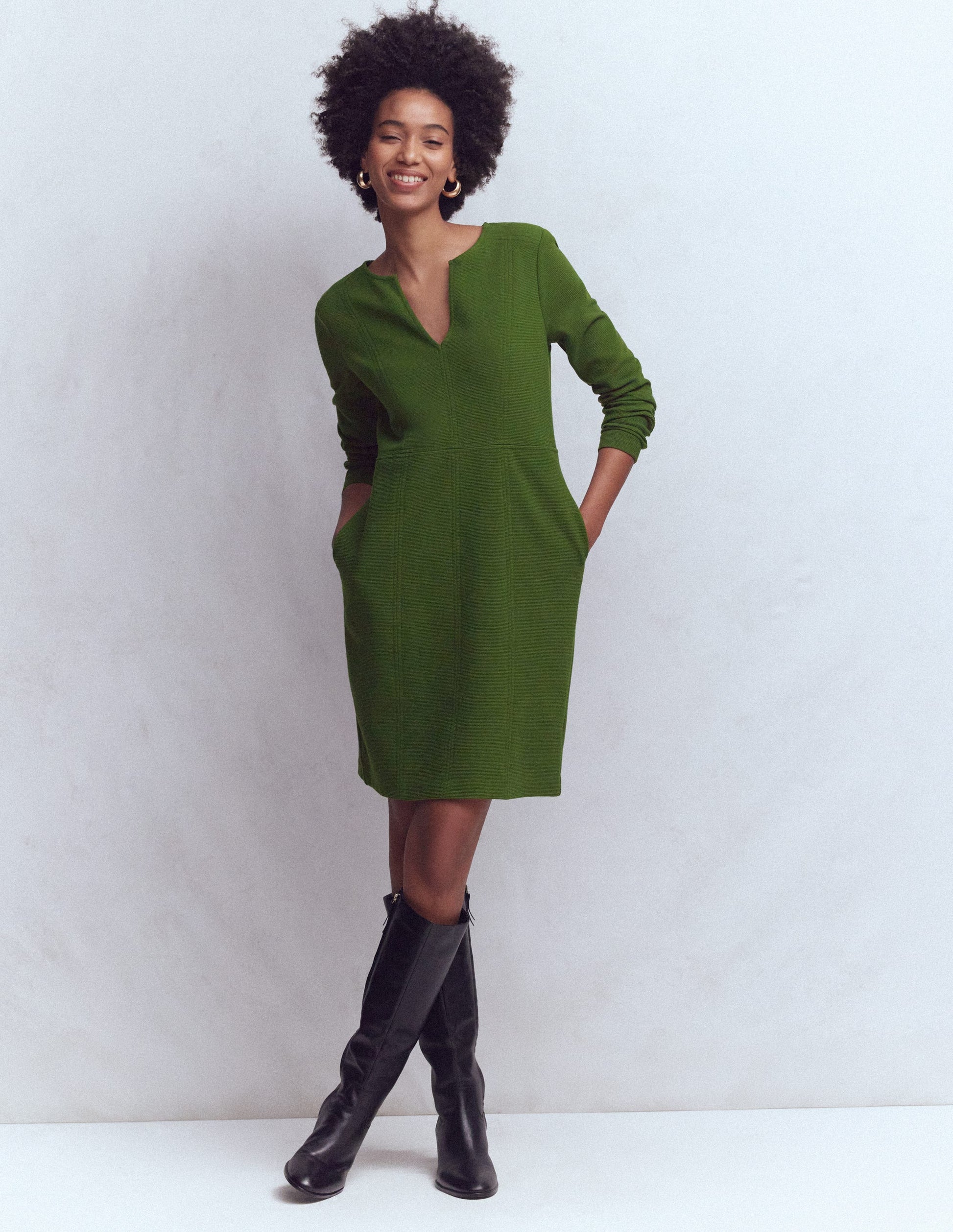 Boden Women's Colette Ottoman Shift Dress in Green | Size 10 Boden Women's Colette Ottoman Shift Dress in Green | Size 10