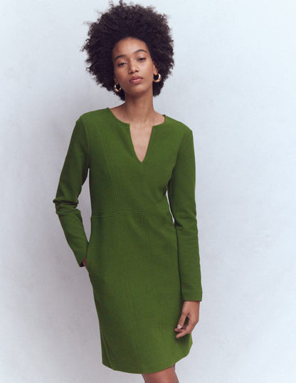 Colette Ottoman Shift Dress-Green Fir-3