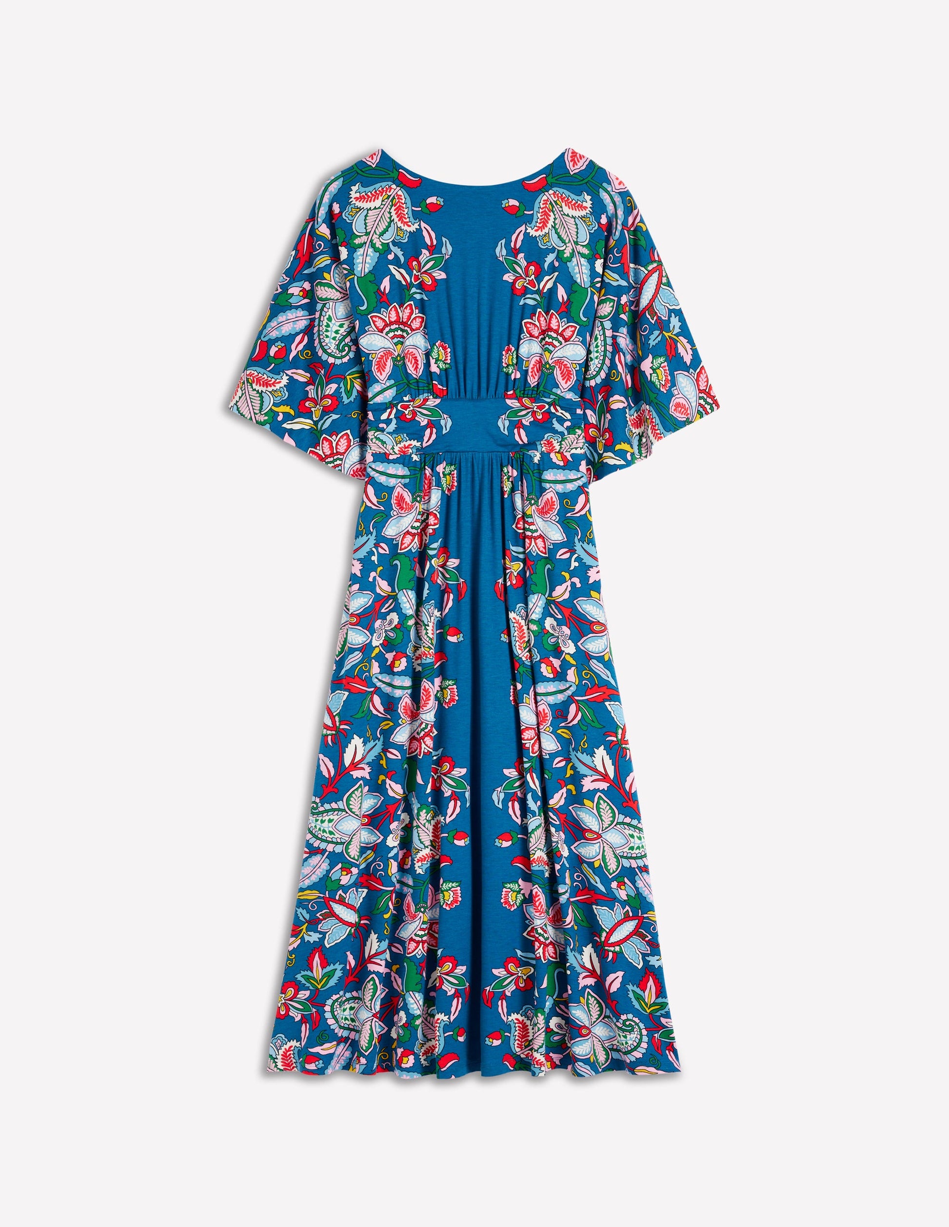 Imelda Kimono Jersey Dress-Blue, Botanical Trail | Boden USA Imelda Kimono Jersey Dress-Blue, Botanical Trail | Boden USA