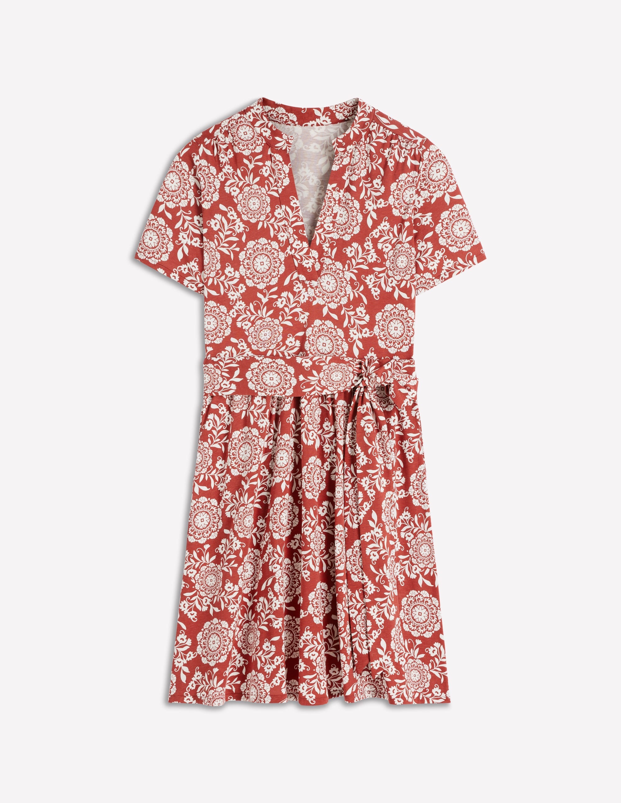 Daisy Flippy Jersey Dress-Brown, Decorative Blossom | Boden USA