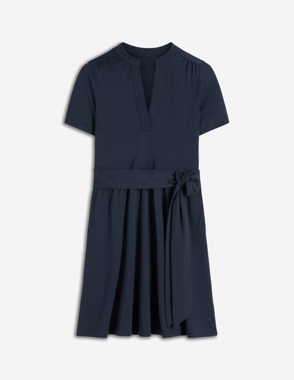 Daisy Flippy Jersey Dress-Navy-5