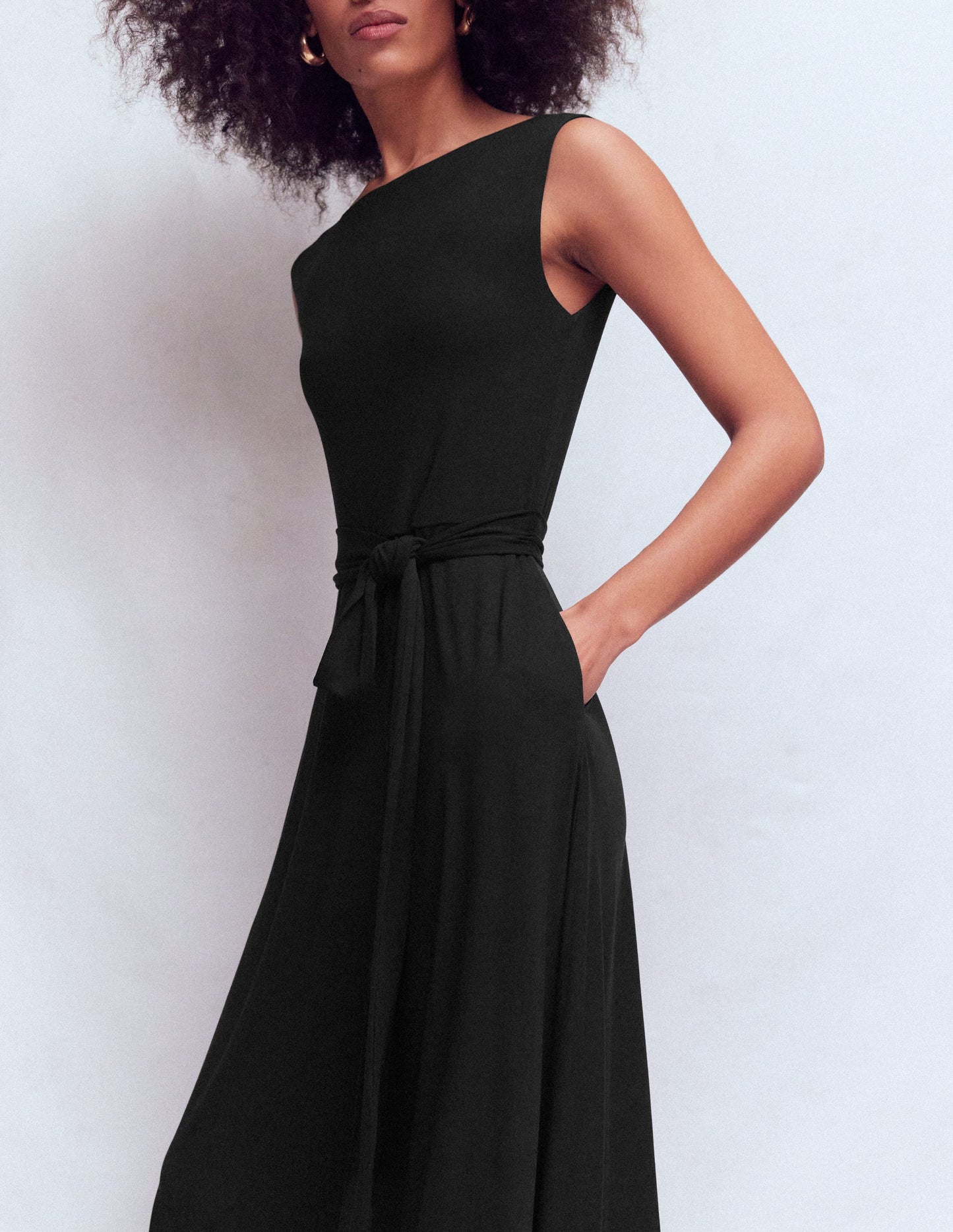Tamsin Jersey Midi Dress-Black