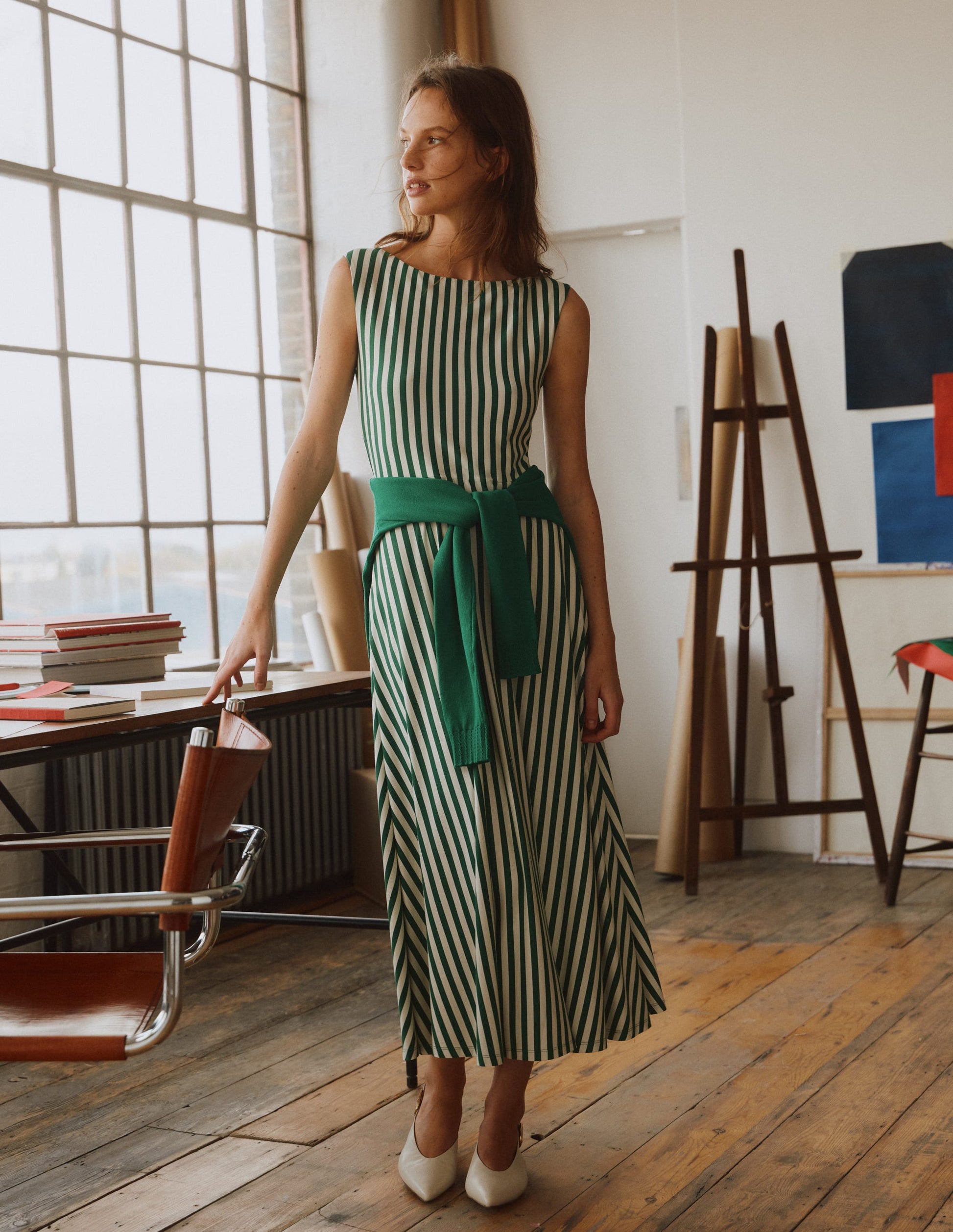 Boden Women's Tamsin Jersey Midi Dress in Green | Size 10 Boden Women's Tamsin Jersey Midi Dress in Green | Size 10