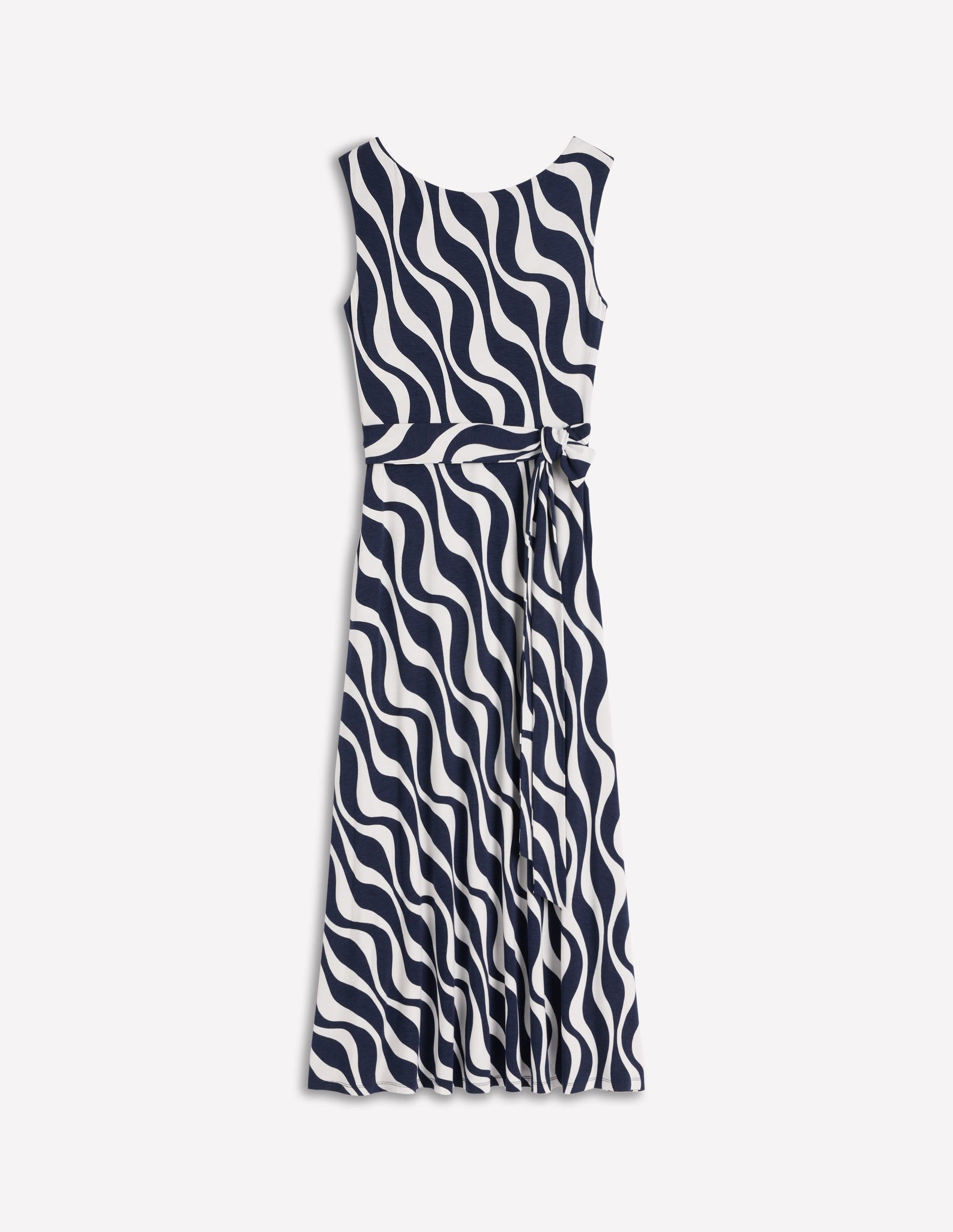 Tamsin Jersey Midi Dress-French Navy, Rhythmic Wave-6