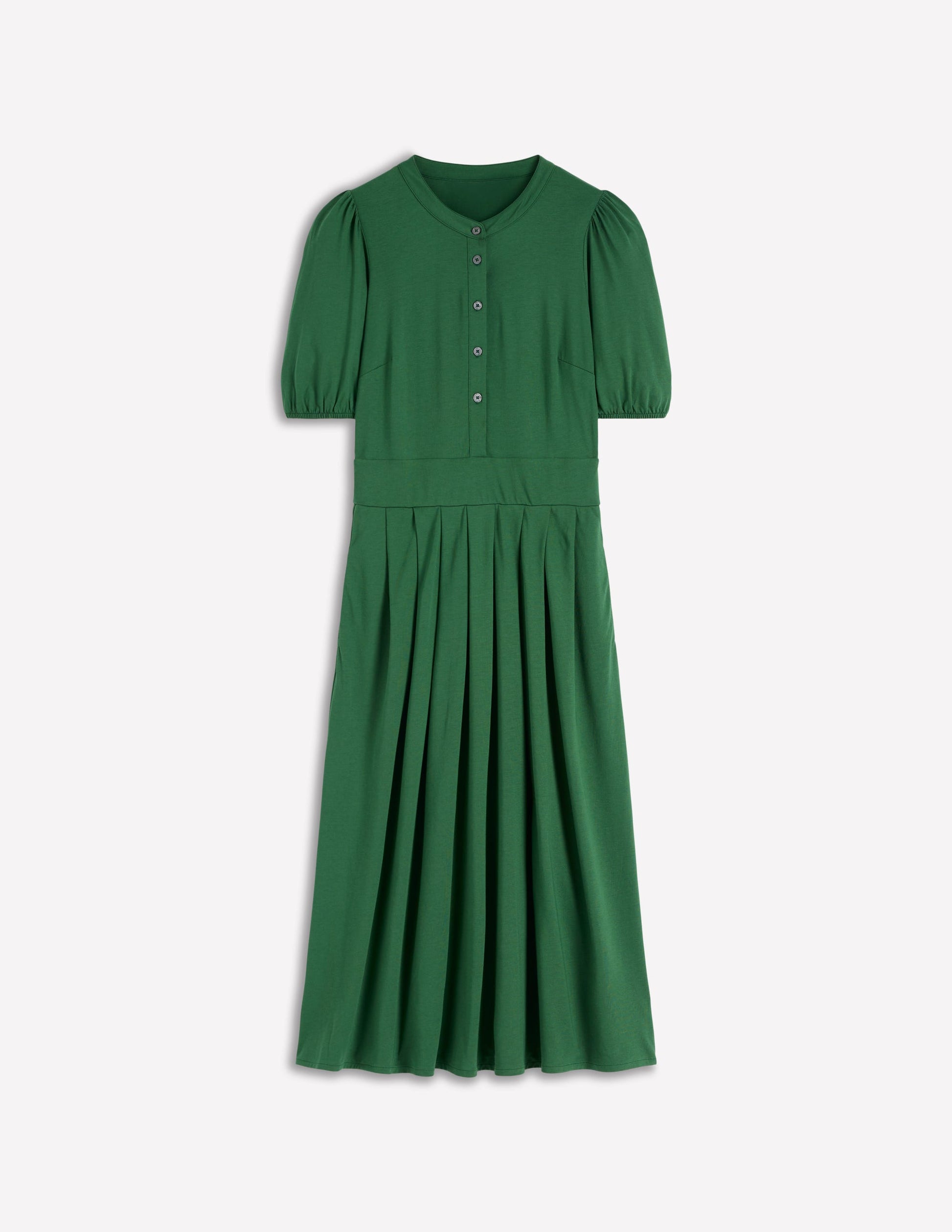 Boden Women's Amber Pleat Jersey Midi Dress in Green | Size 8 Boden Women's Amber Pleat Jersey Midi Dress in Green | Size 8