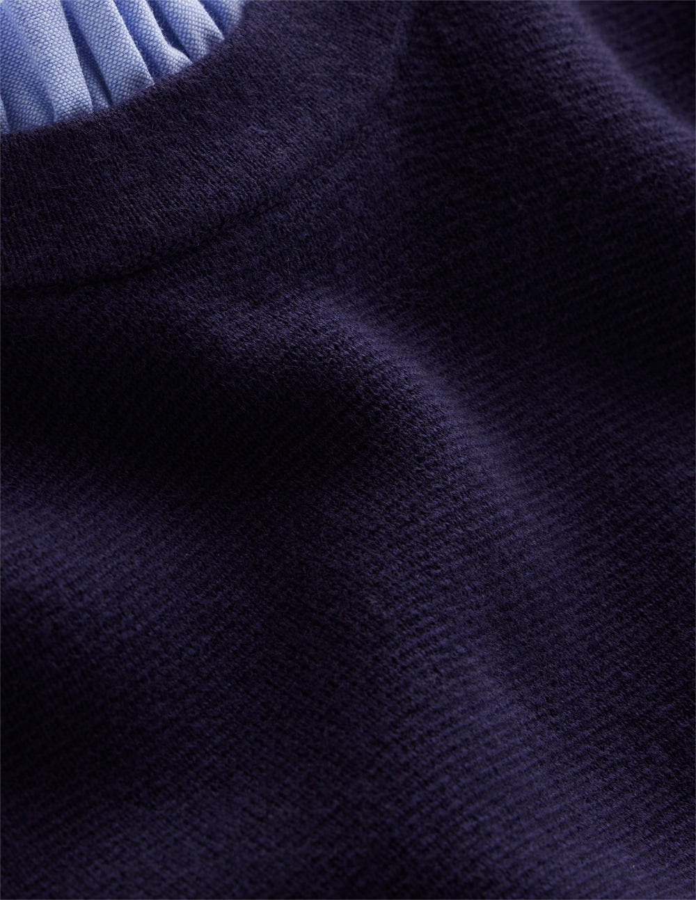 Trim Knitted Dress-Navy