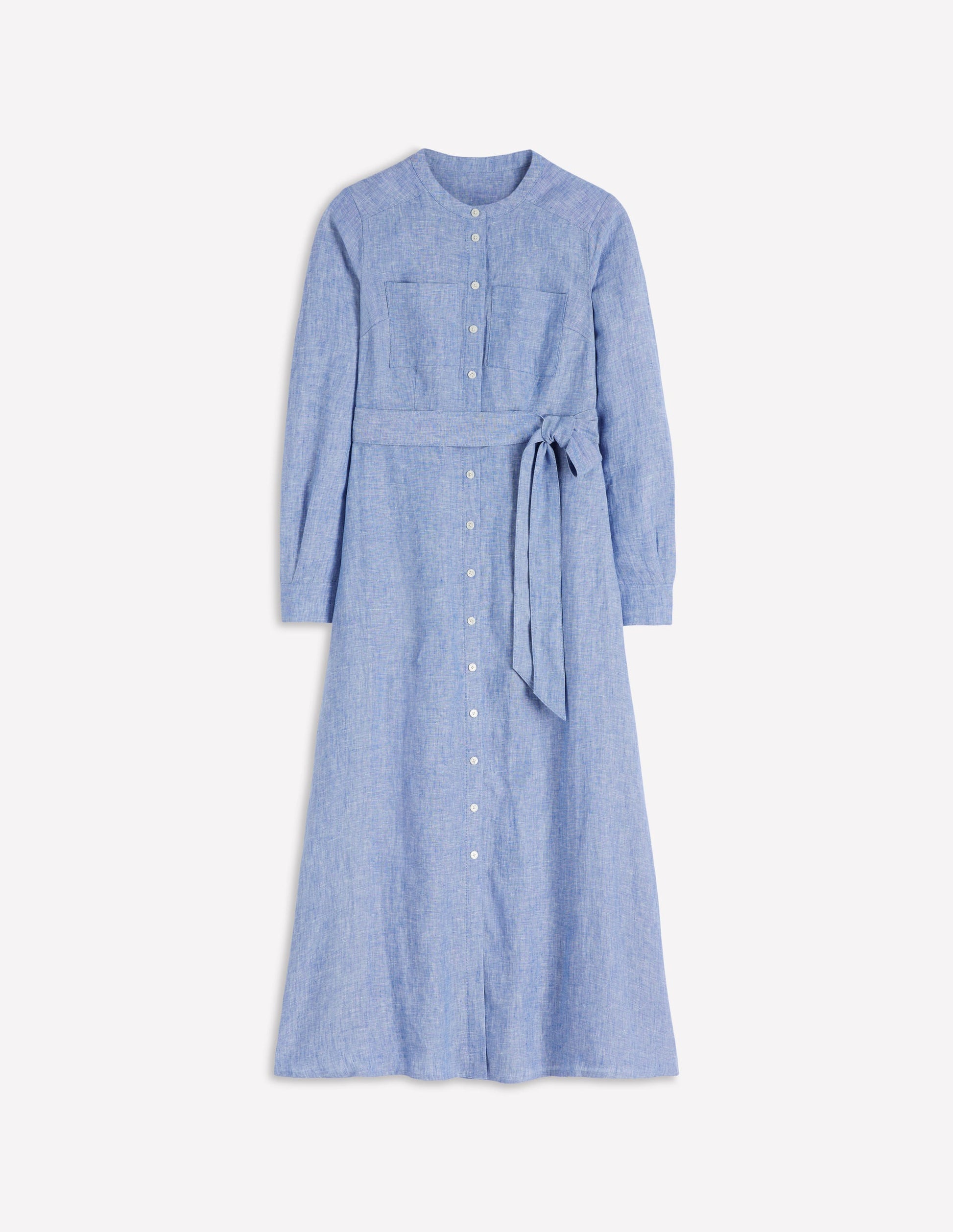 Boden Women's Mollie Linen Midi Dress in Blue | Size 6 Boden Women's Mollie Linen Midi Dress in Blue | Size 6