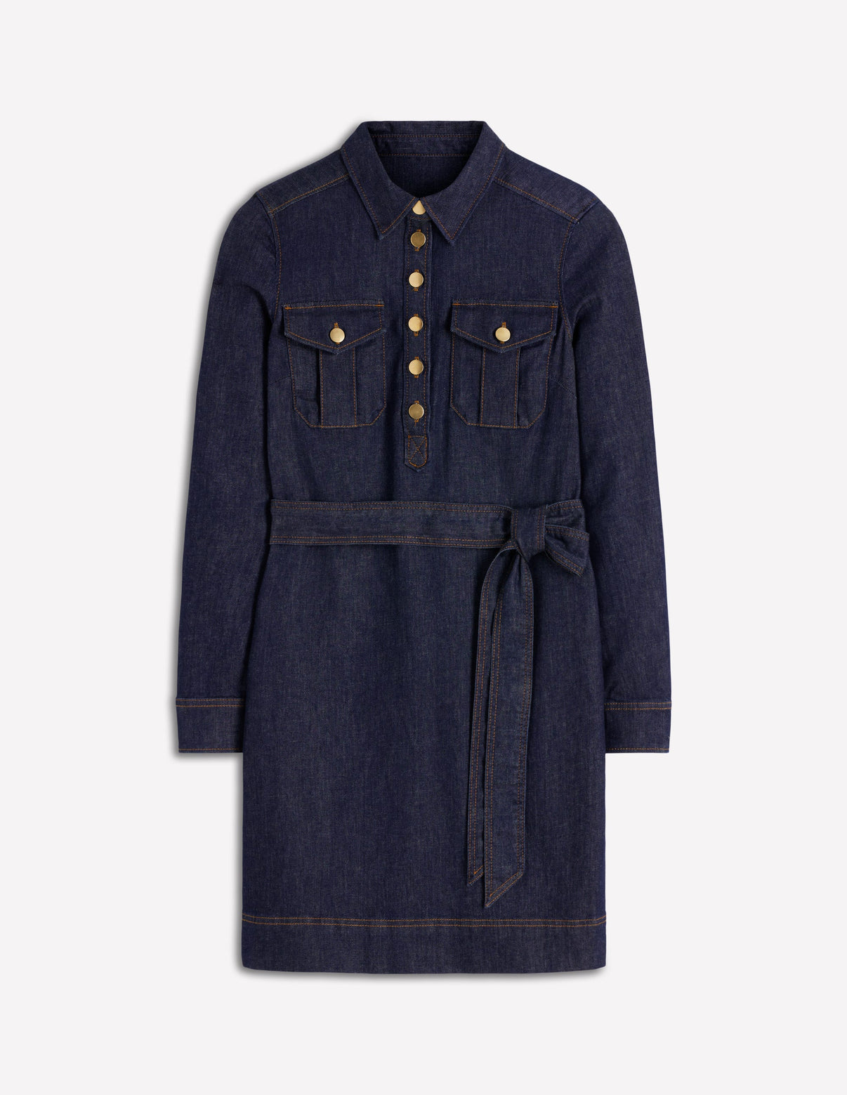 Half Placket Denim Dress Indigo Wash Boden USA half-placket-denim-dress-indigo-wash-boden-usa