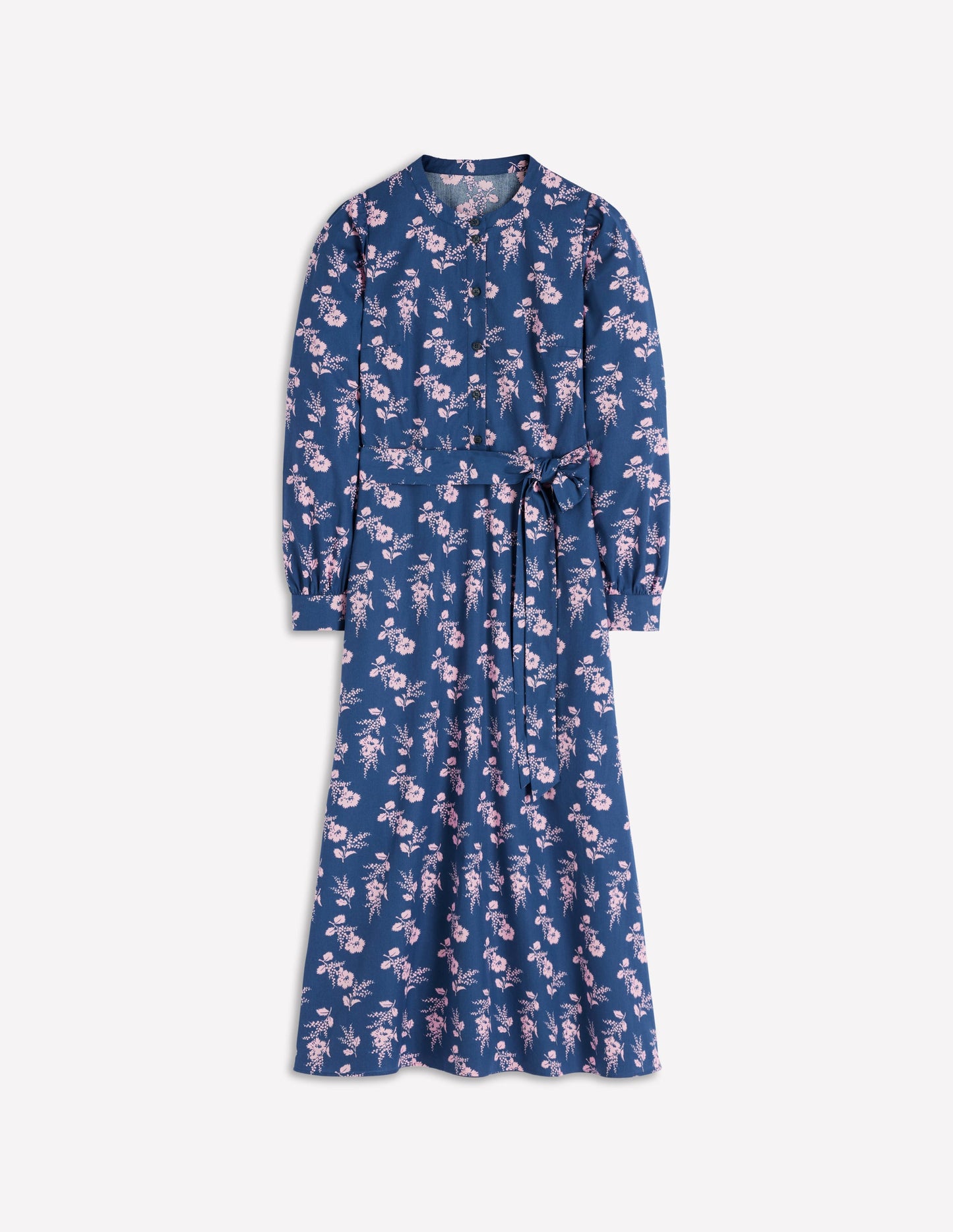 Ava Cotton Midi Dress-Navy, Blossomy Sprig