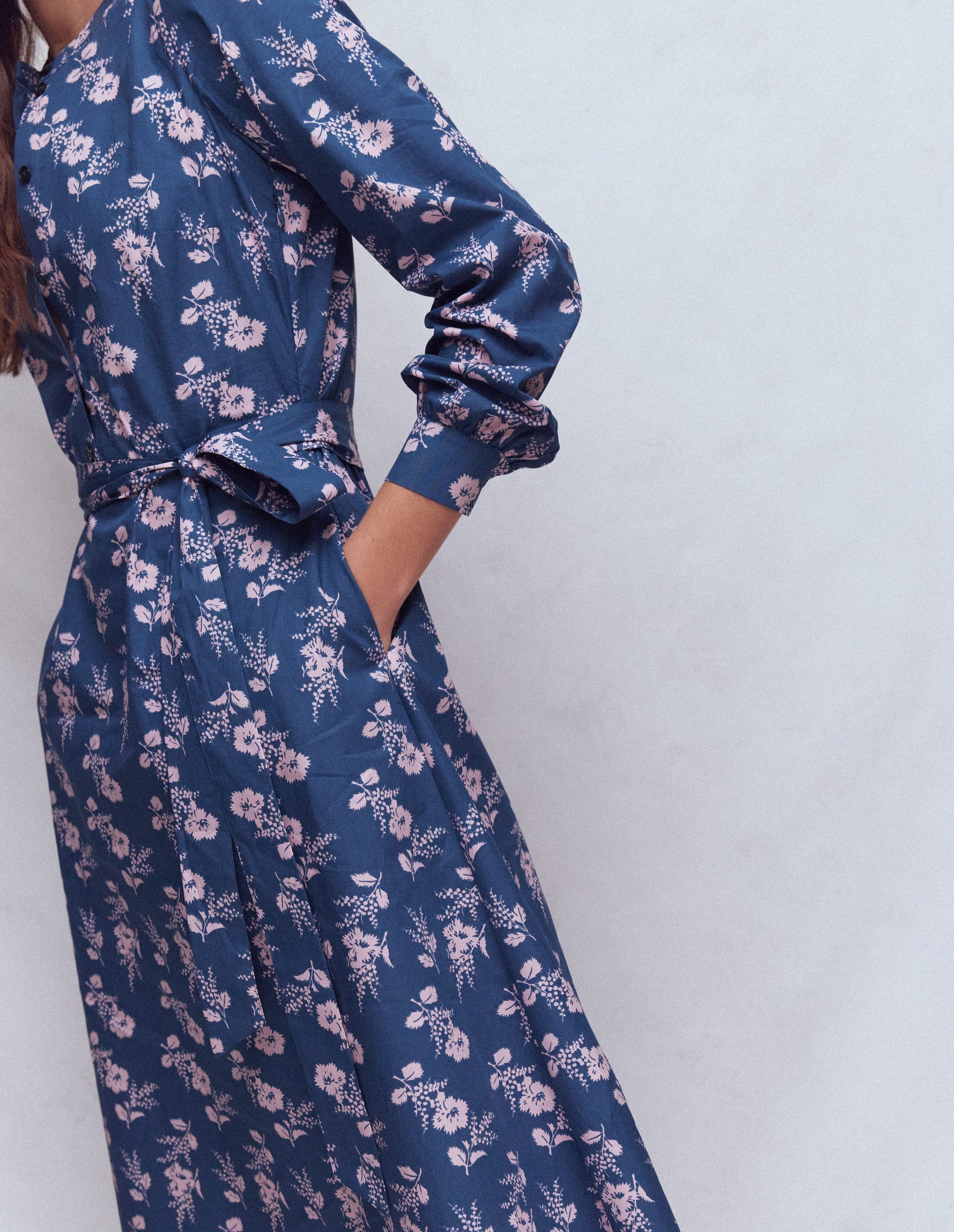 white christmas dresses Boden Women's Ava Cotton Midi Dress in Blue