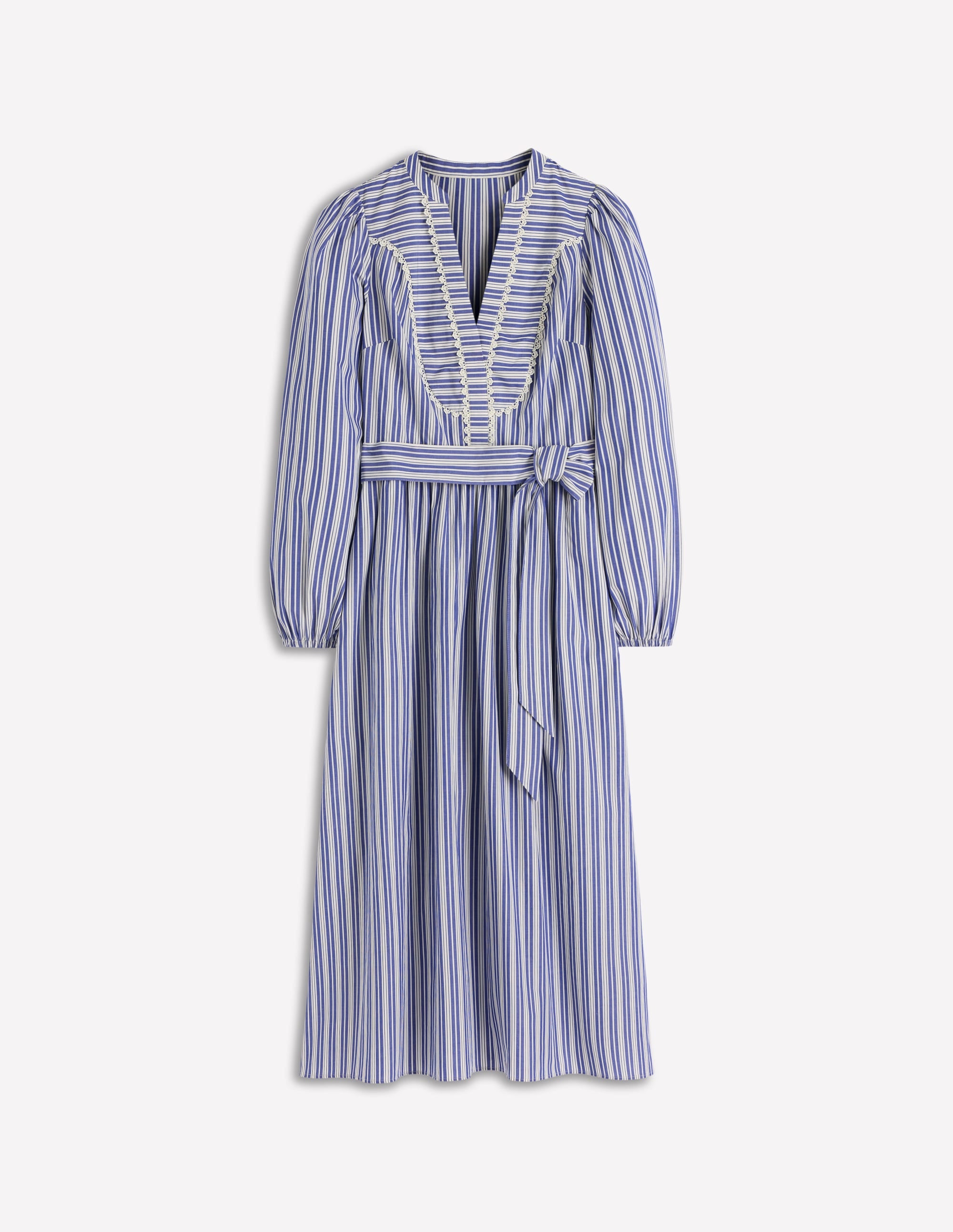 Cary Cotton Midi Dress-Bright Blue Varigated Stripe - Image 6