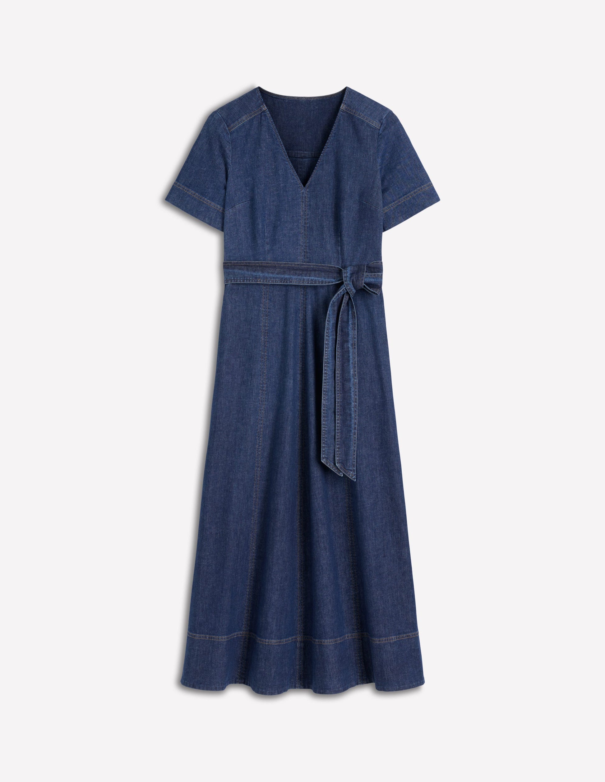 V-Neck Denim Dress-Mid Vintage V-Neck Denim Dress-Mid Vintage