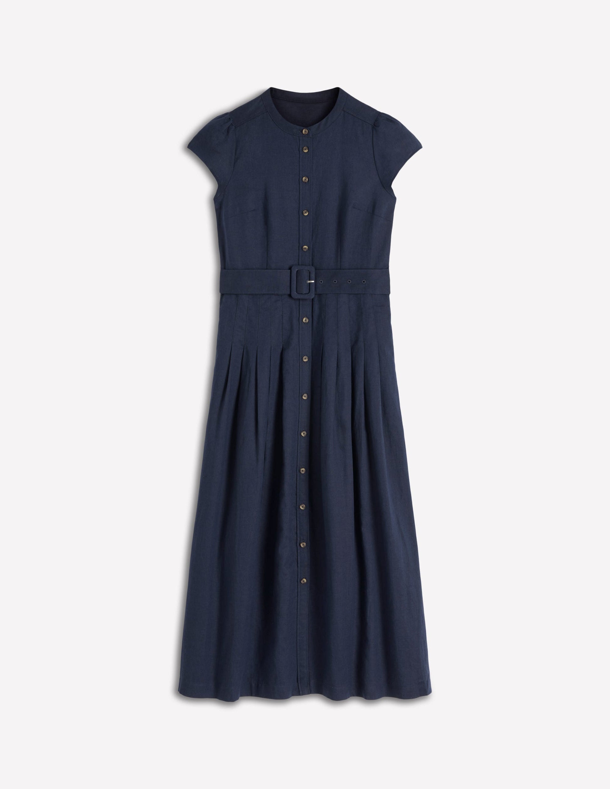 Arabella Linen Blend Dress-Navy | Boden USA Arabella Linen Blend Dress-Navy | Boden USA