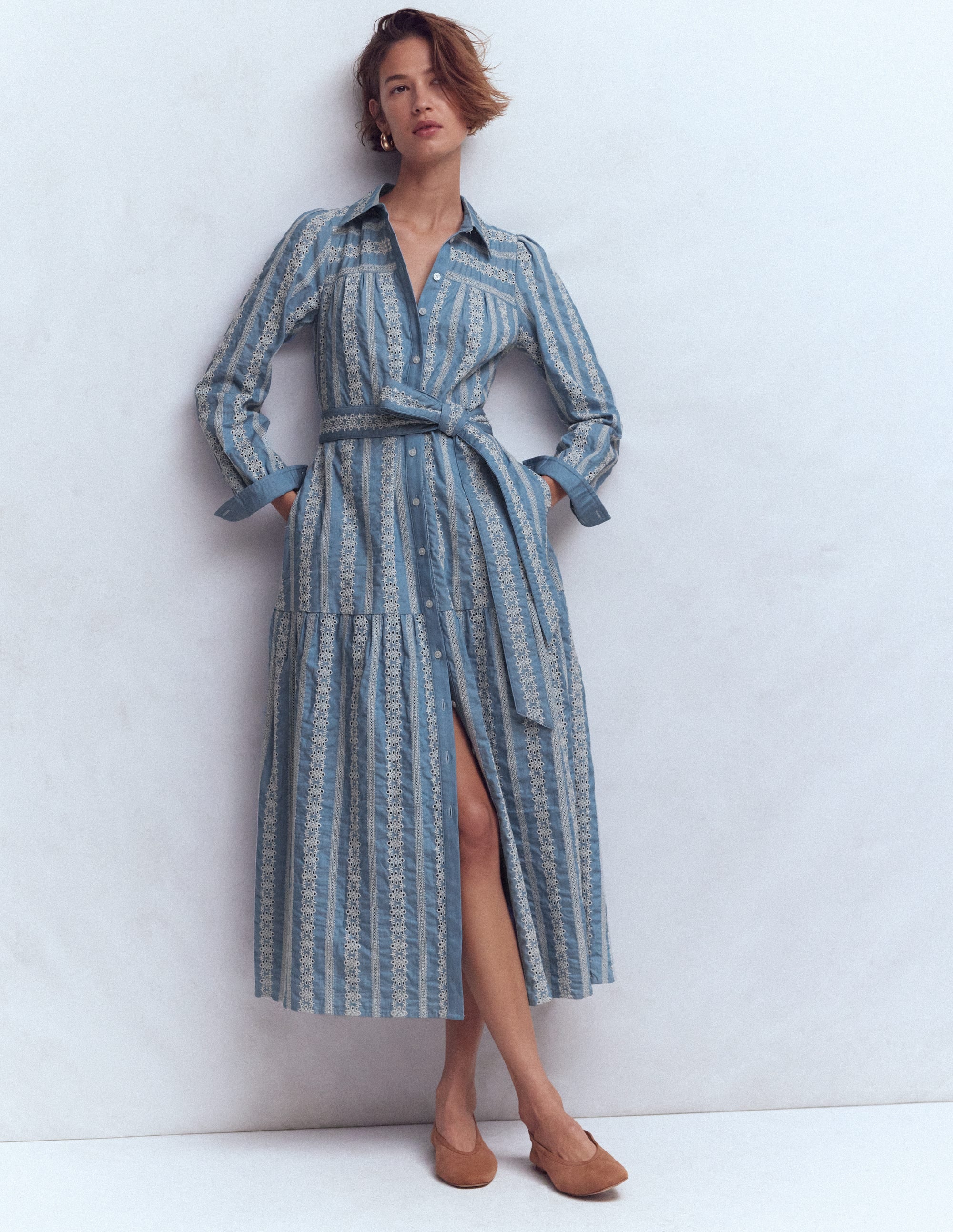 boden denim shirt dress Boden Women's Denim Midi Shirt Dress in Blue