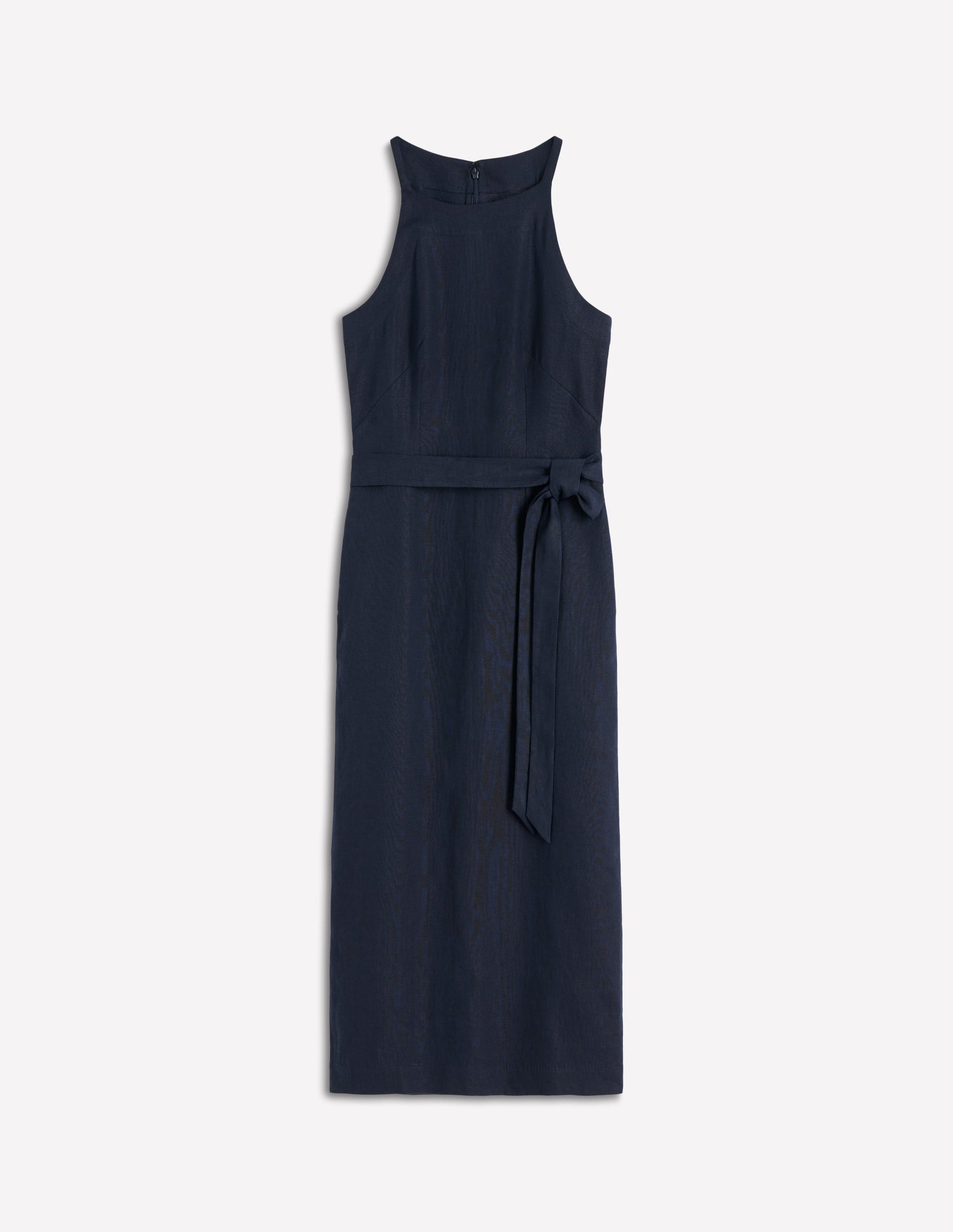 Rosa Halter Linen Midi Dress-Navy | Boden USA Rosa Halter Linen Midi Dress-Navy | Boden USA