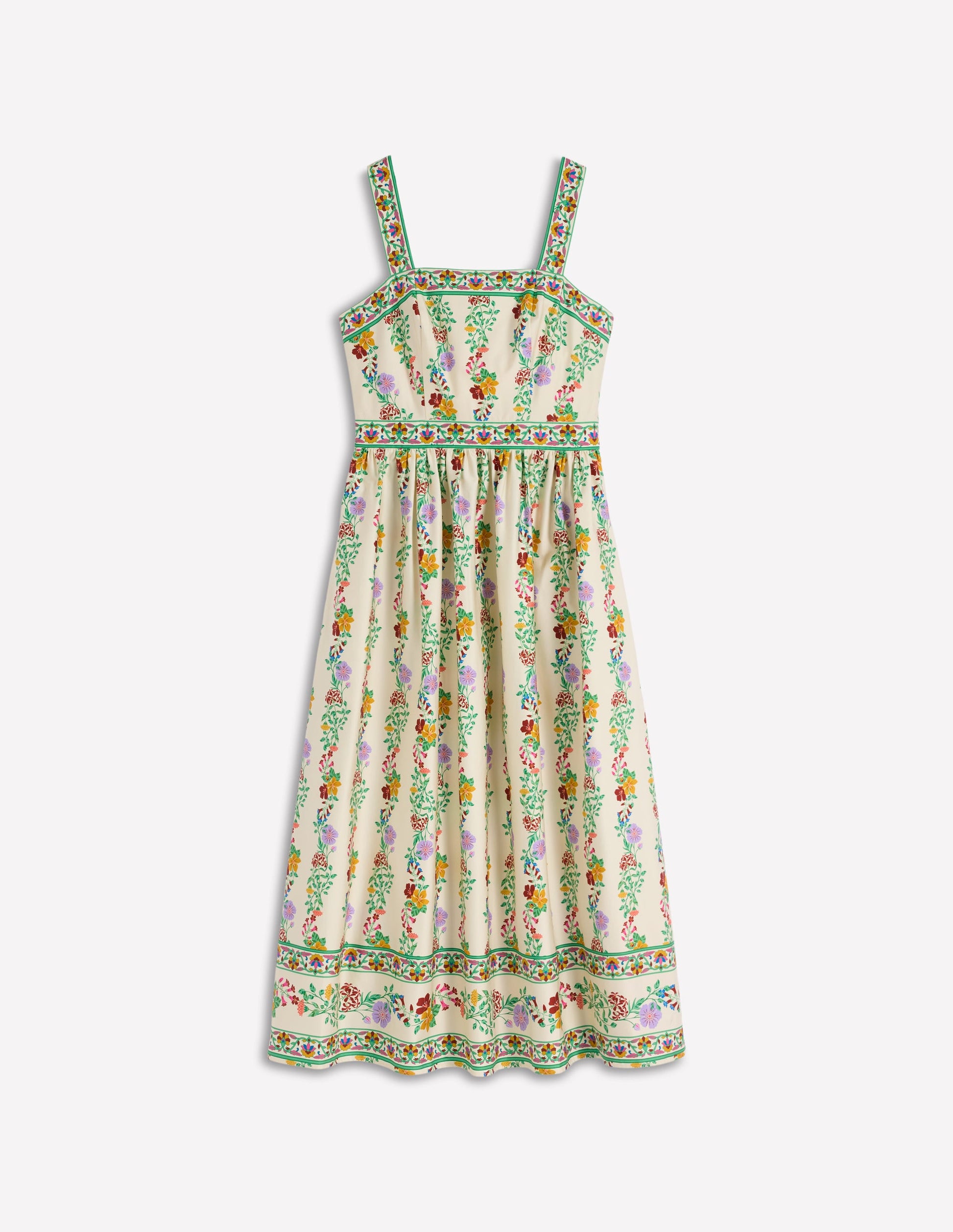 Square Neck Occasion Dress-Ivory, Blossom Trail-9