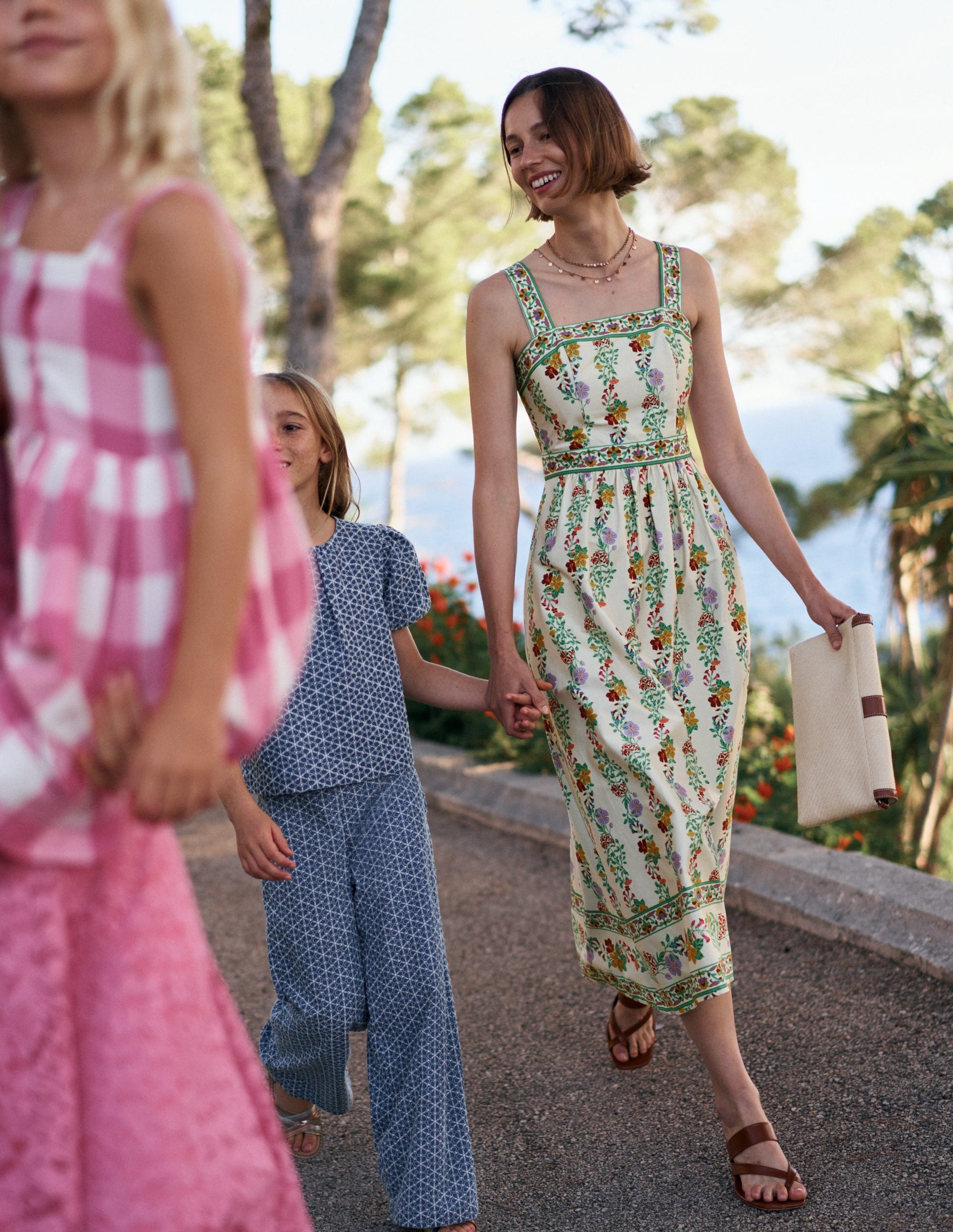 Square Neck Occasion Dress-Ivory, Blossom Trail-8