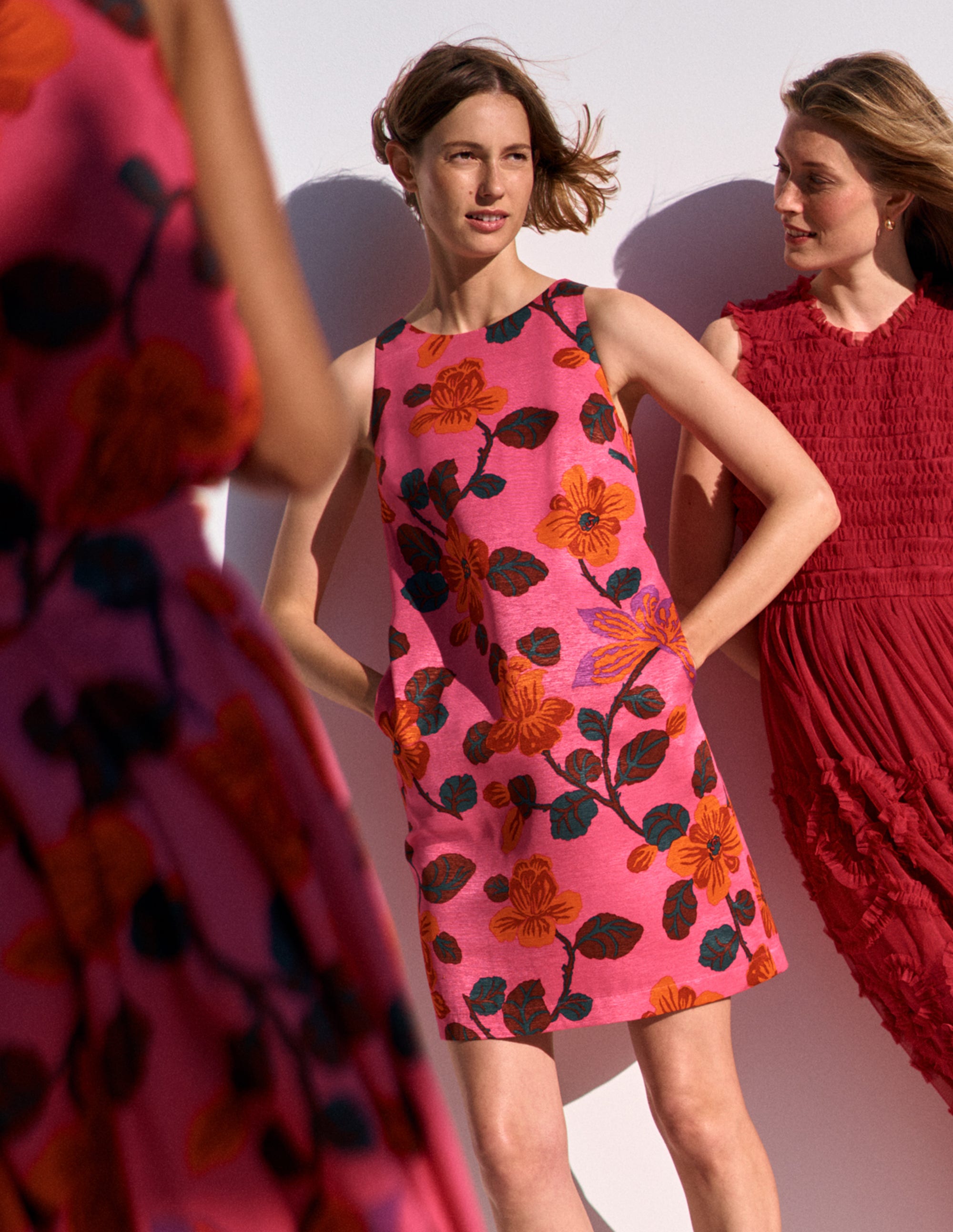 boden pink floral dress boden pink ditsy floral yoke details jersey midi dress size 6R NWT pockets