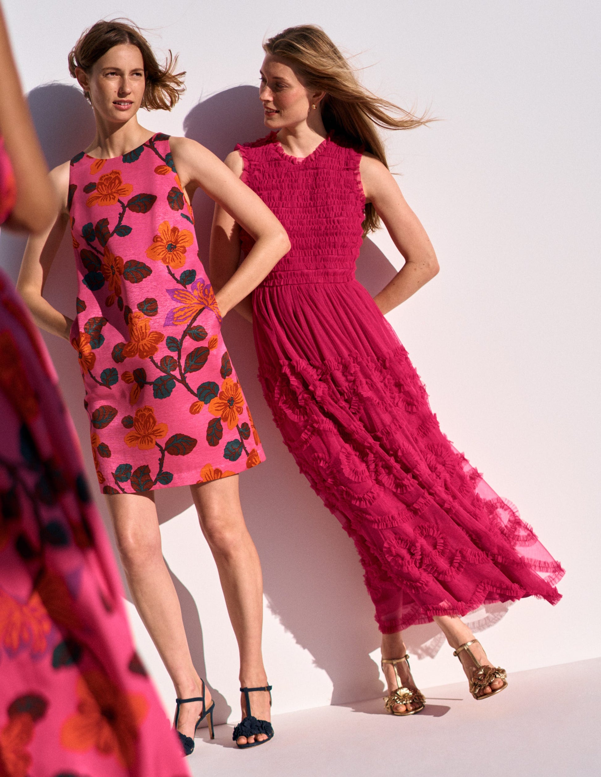 Tulle Bow Party Dress-Vibrant Pink-6