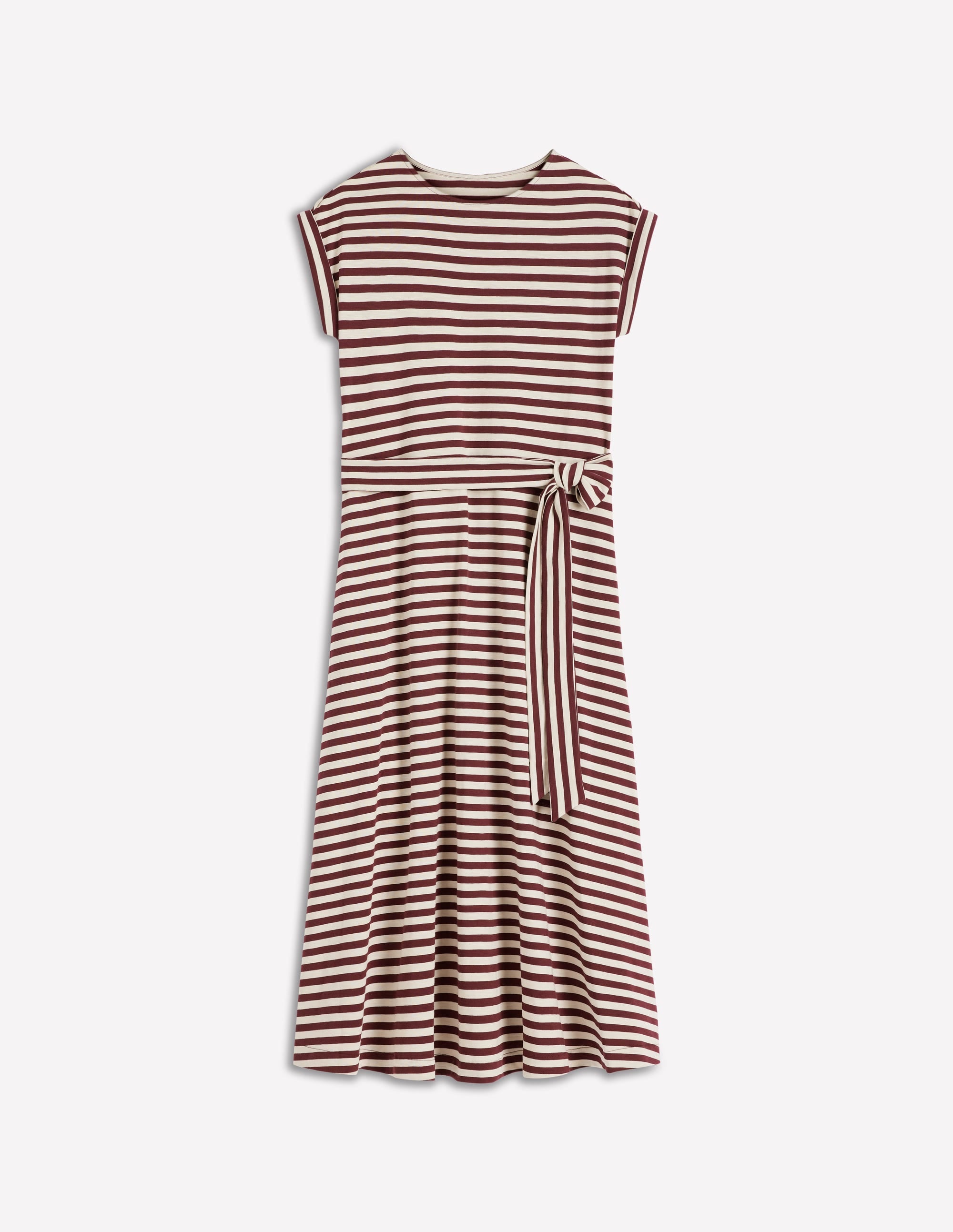 Eve Jersey Midi Dress-Deep Wisteria, Ivory Stripe - Image 6