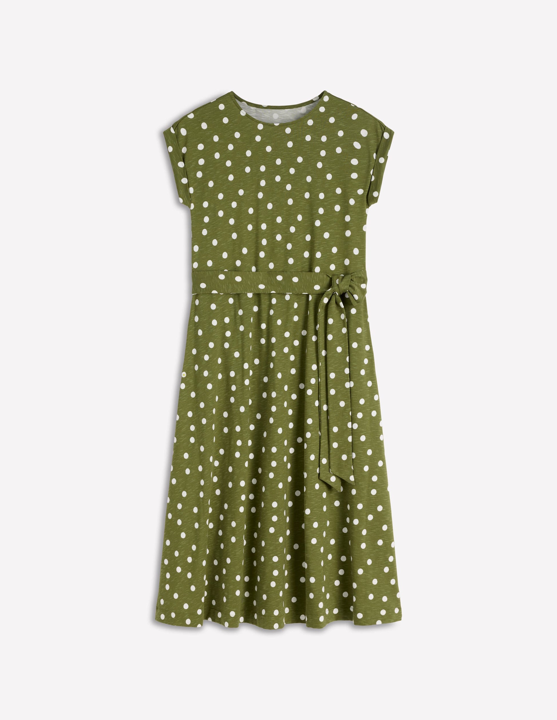 Eve Jersey Midi Dress-Olive, Painted Dot Spaced | Boden USA Eve Jersey Midi Dress-Olive, Painted Dot Spaced | Boden USA
