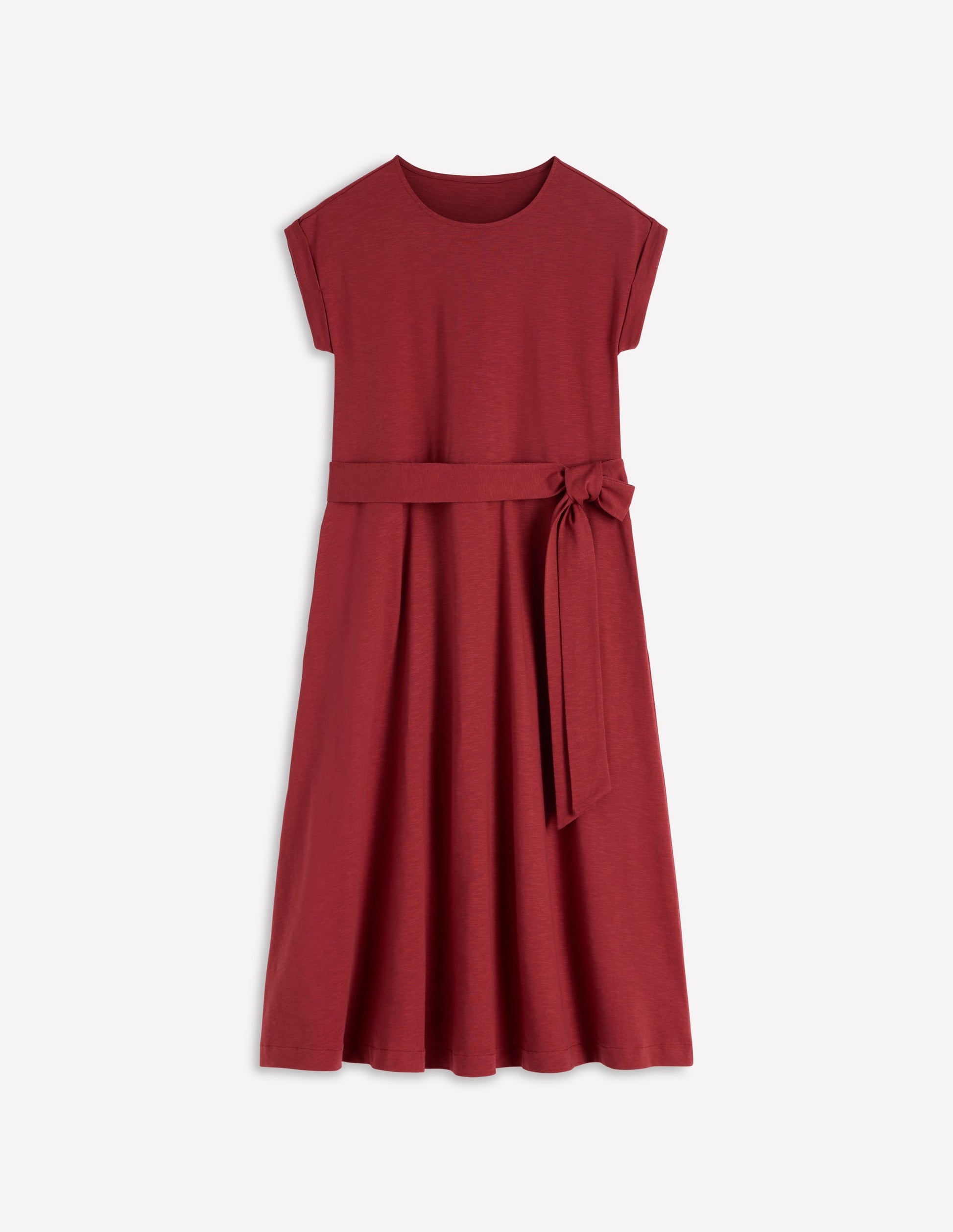 strapless open back dress Eve Jersey Midi Dress-Rich Chestnut