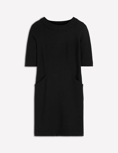 Nessa Ottoman Shift Dress-Black-4