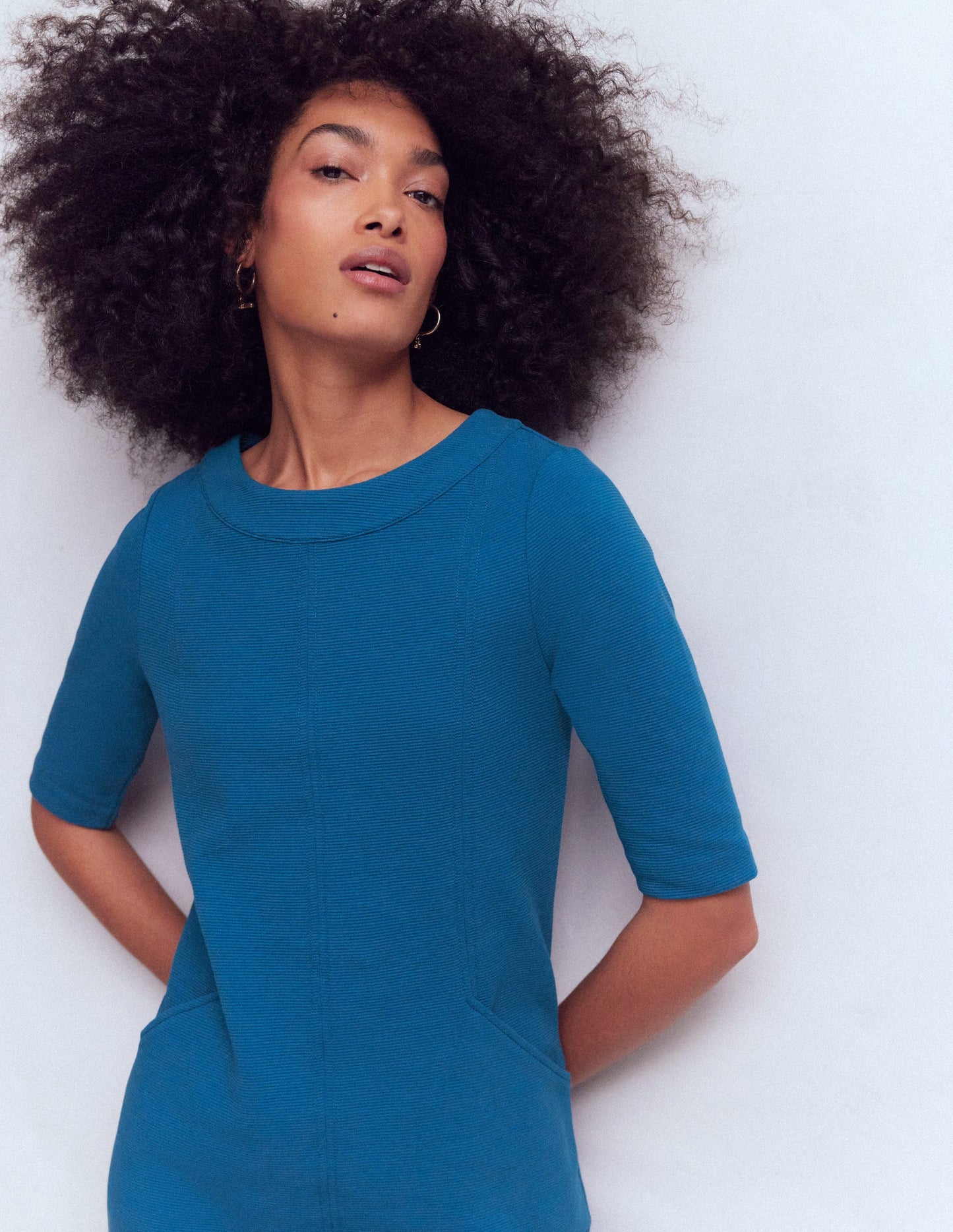 Nessa Ottoman Shift Dress-Tourmaline Blue