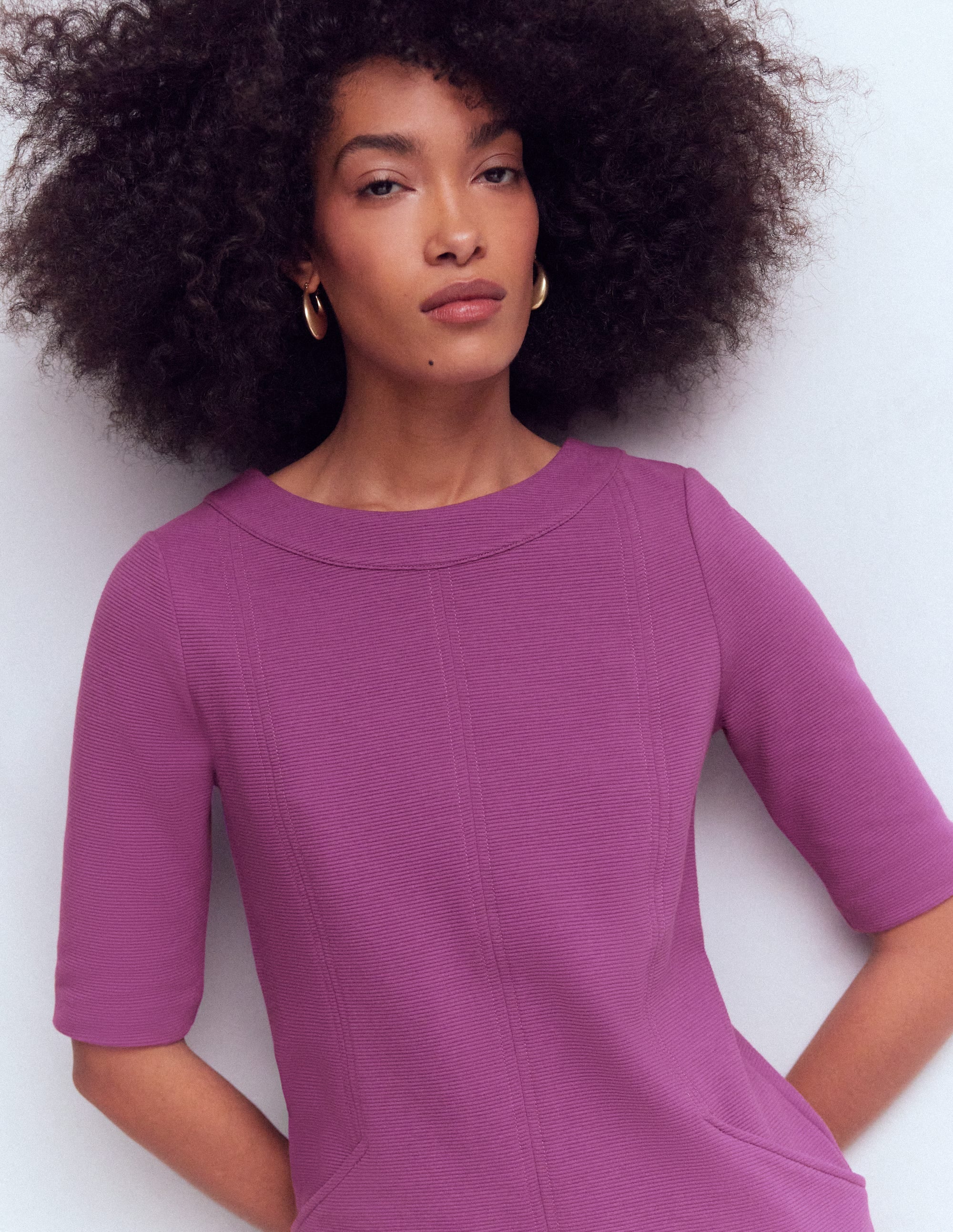 Nessa Ottoman Shift Dress-Damson - Image 2