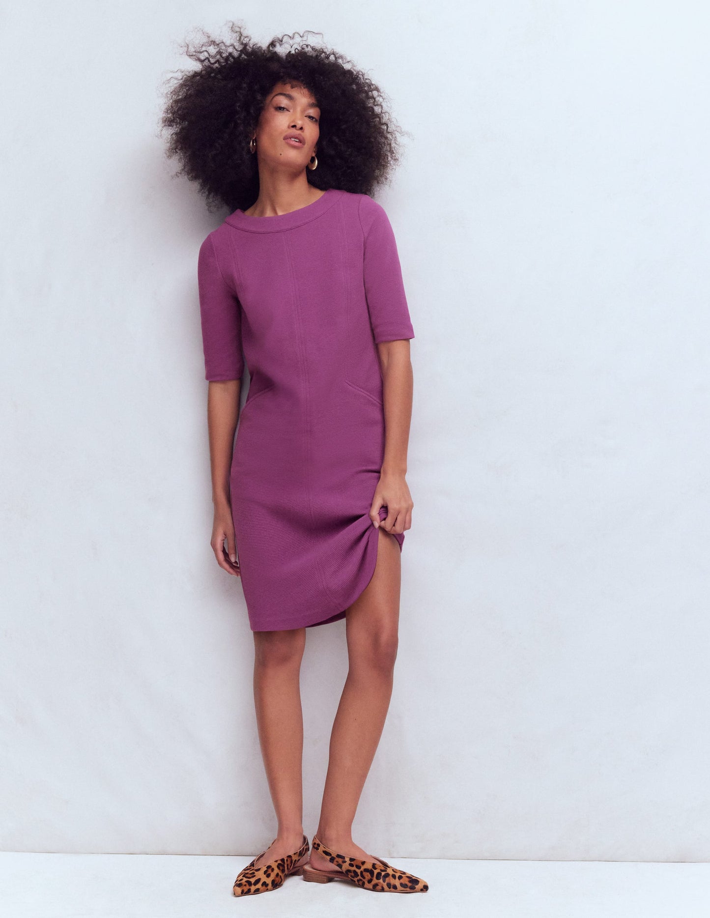 Nessa Ottoman Shift Dress-Damson