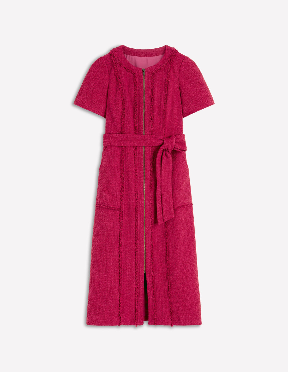 Ruth Zip Texture Dress-Berry - Image 5