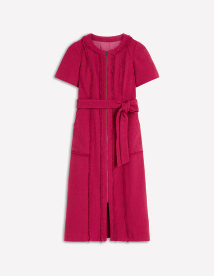 Ruth Zip Texture Dress-Pomegranate-5